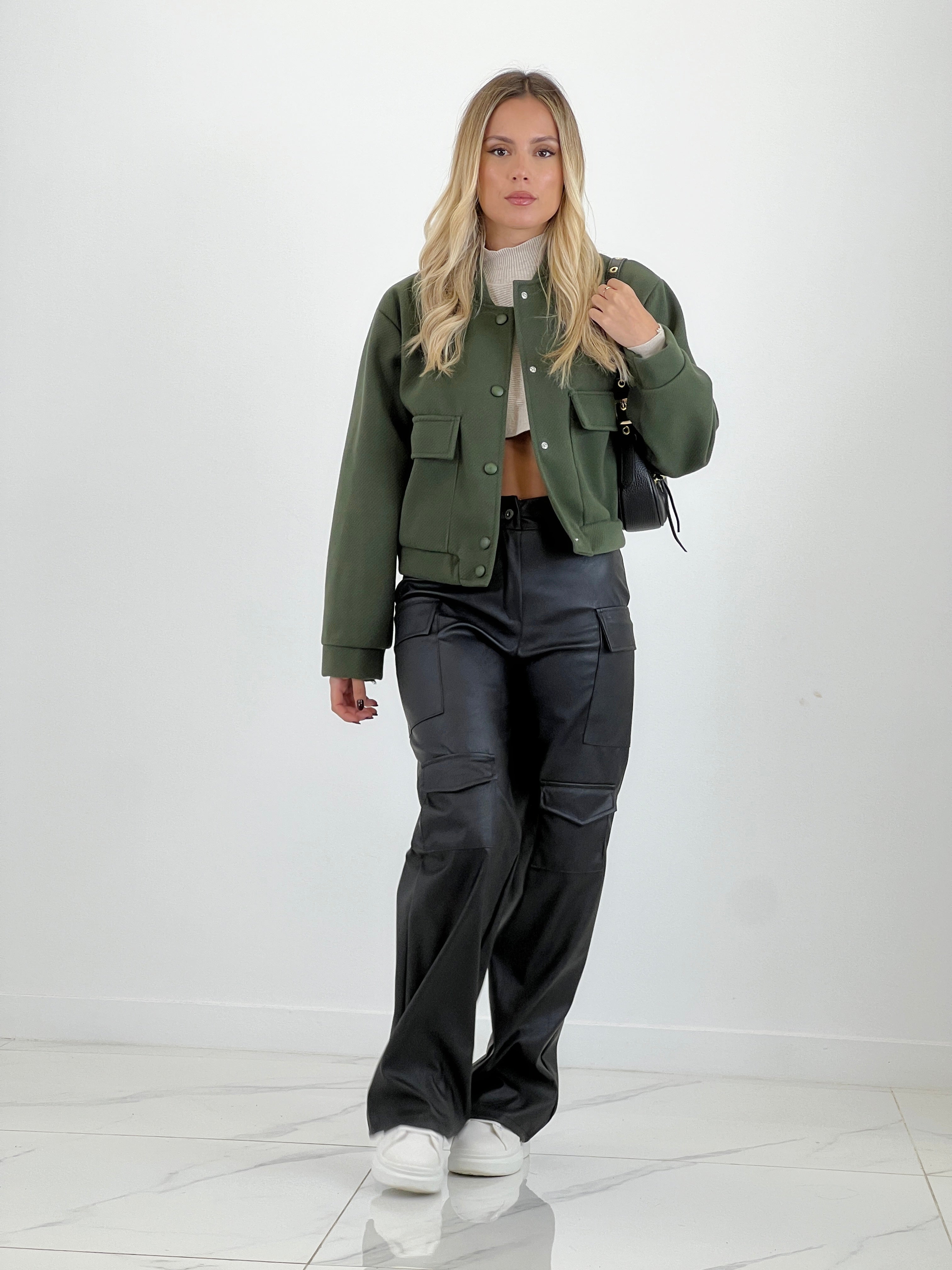 Cazadora bomber efecto paño