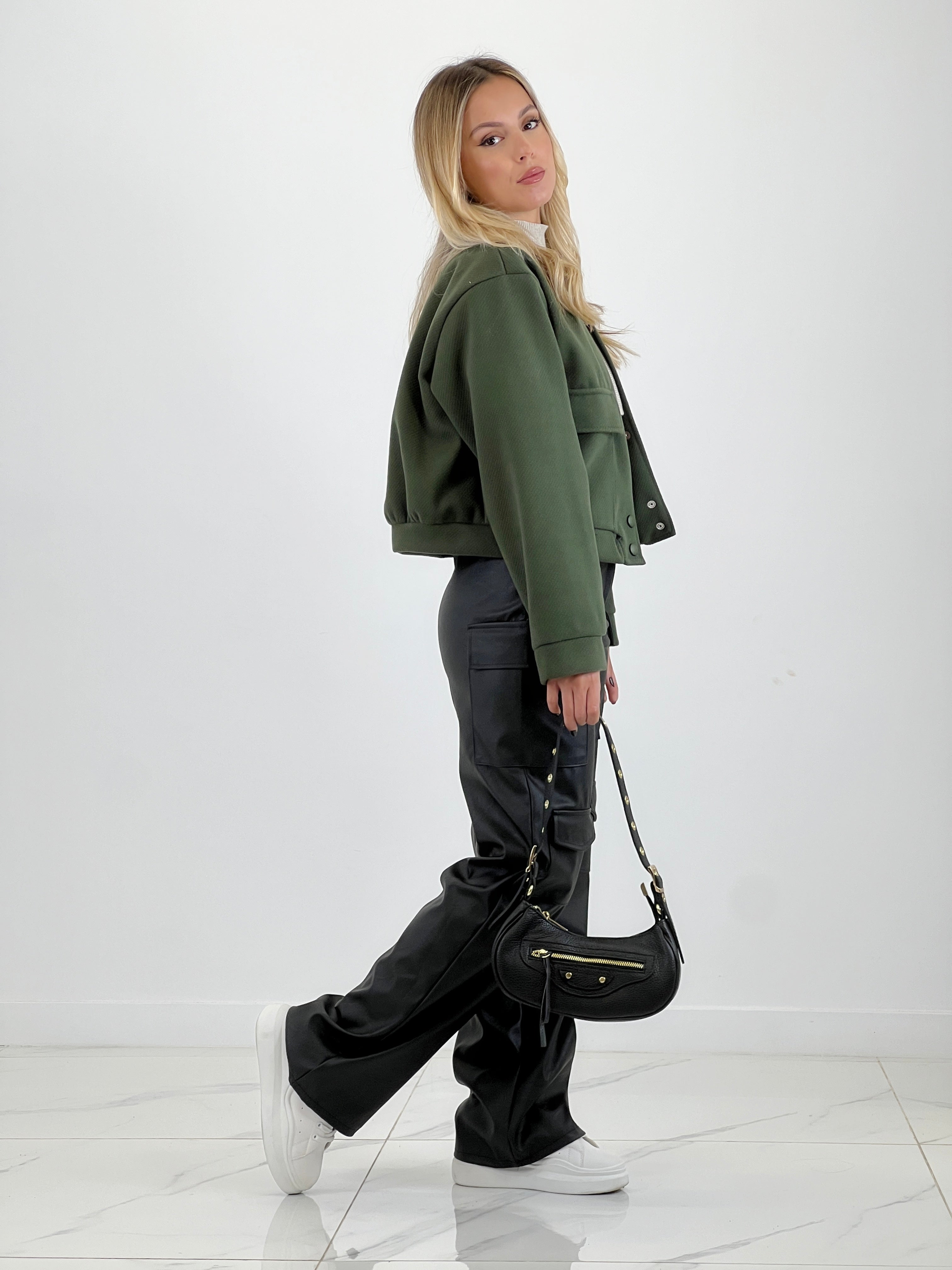 Cazadora bomber efecto paño