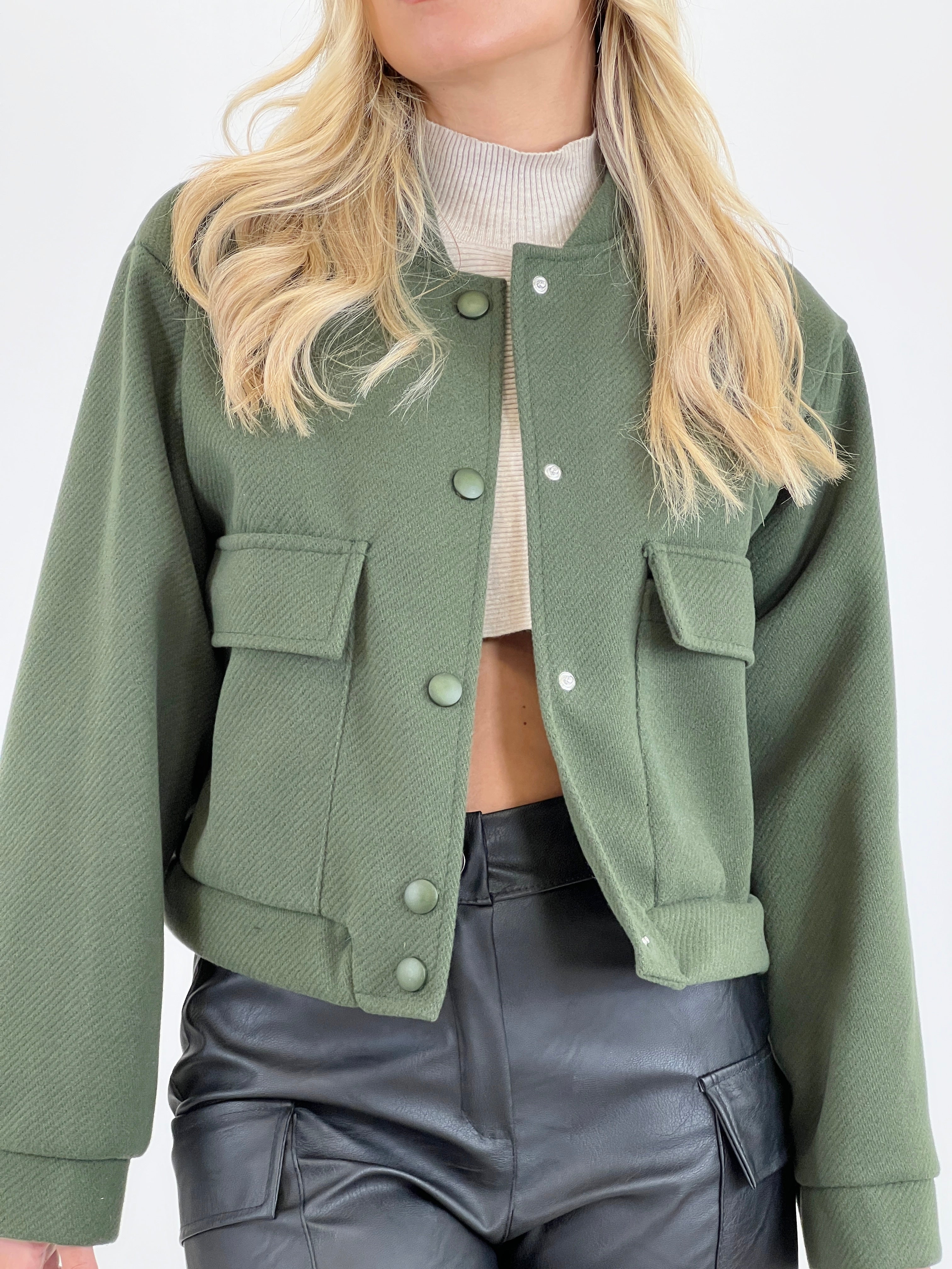 Cazadora bomber efecto paño