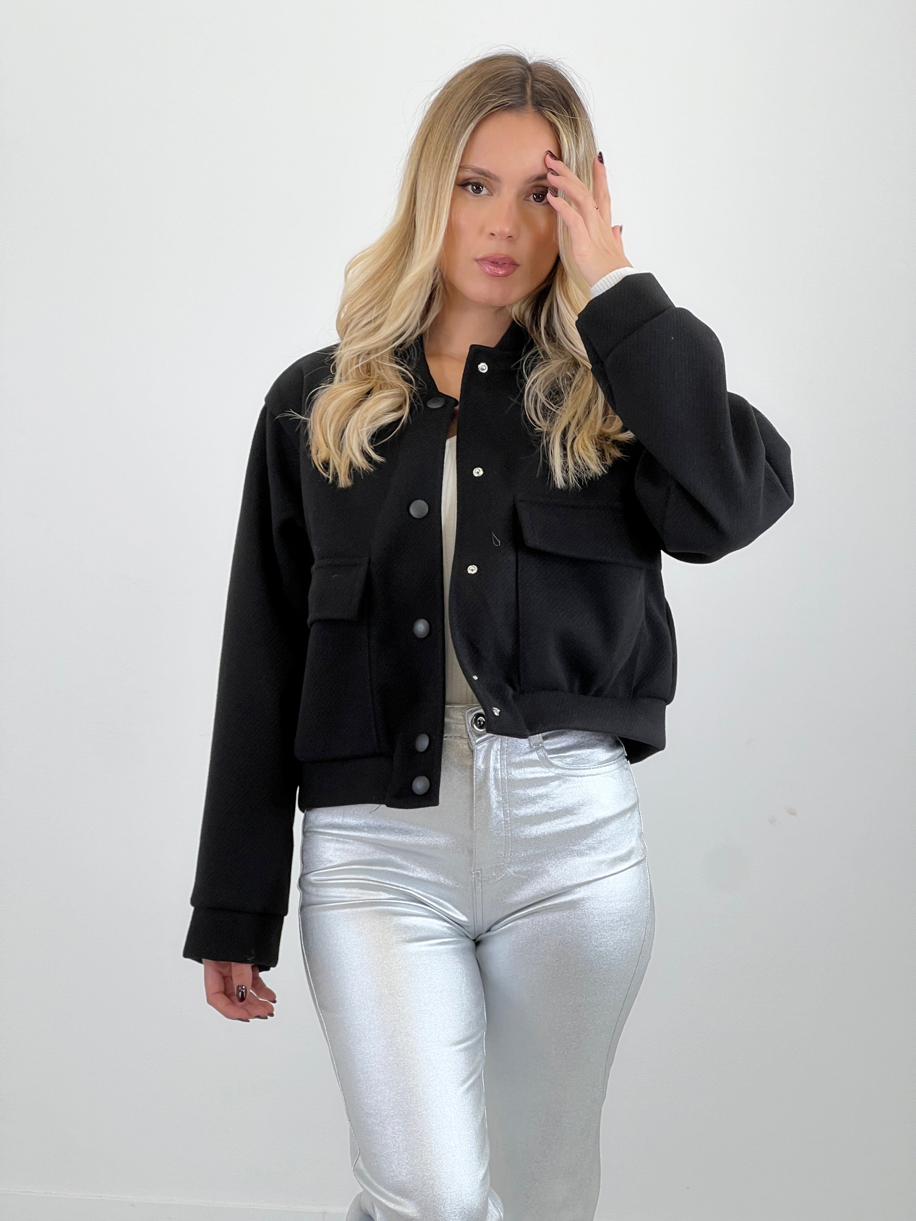 Cazadora bomber efecto paño