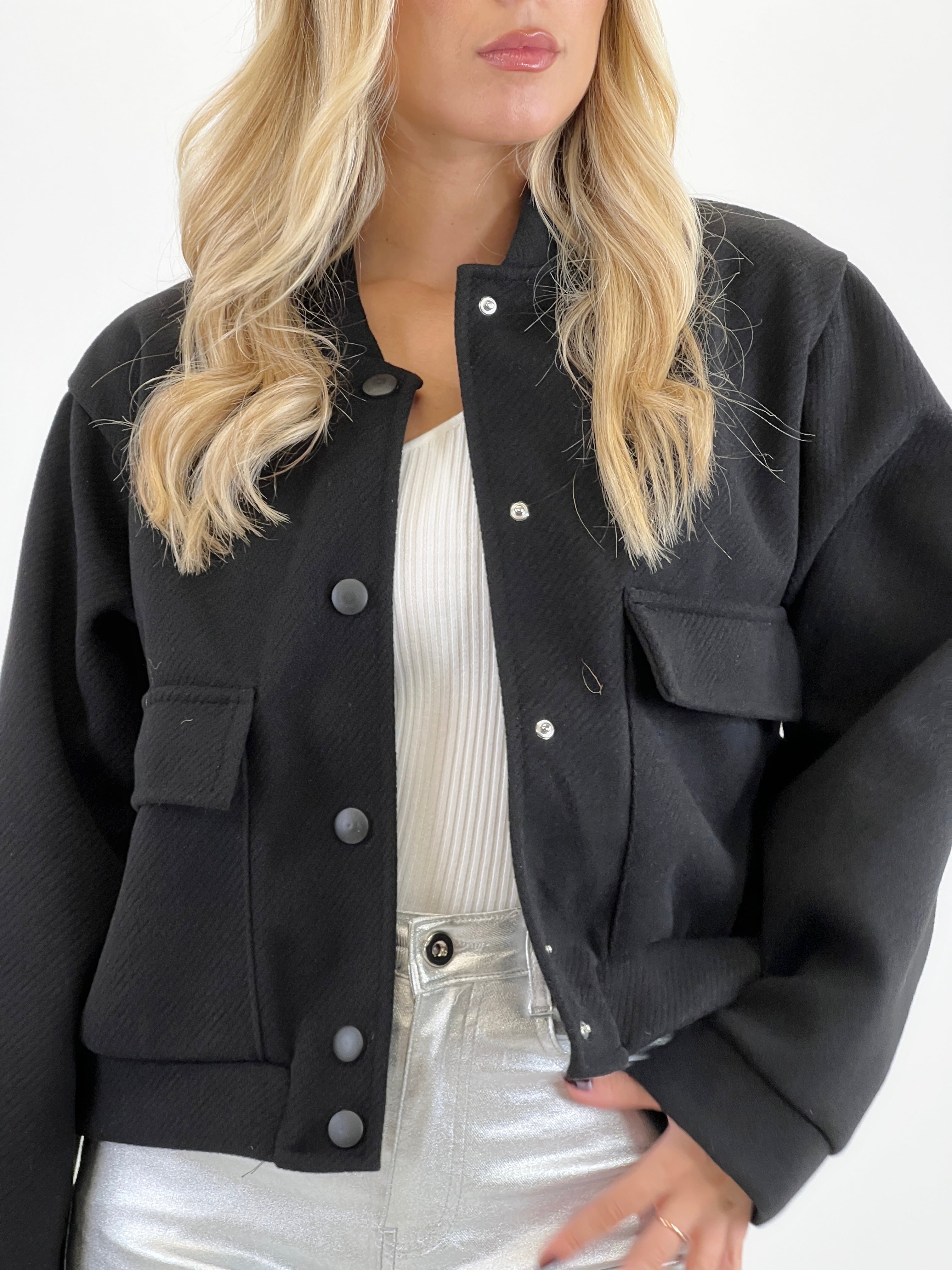 Cazadora bomber efecto paño