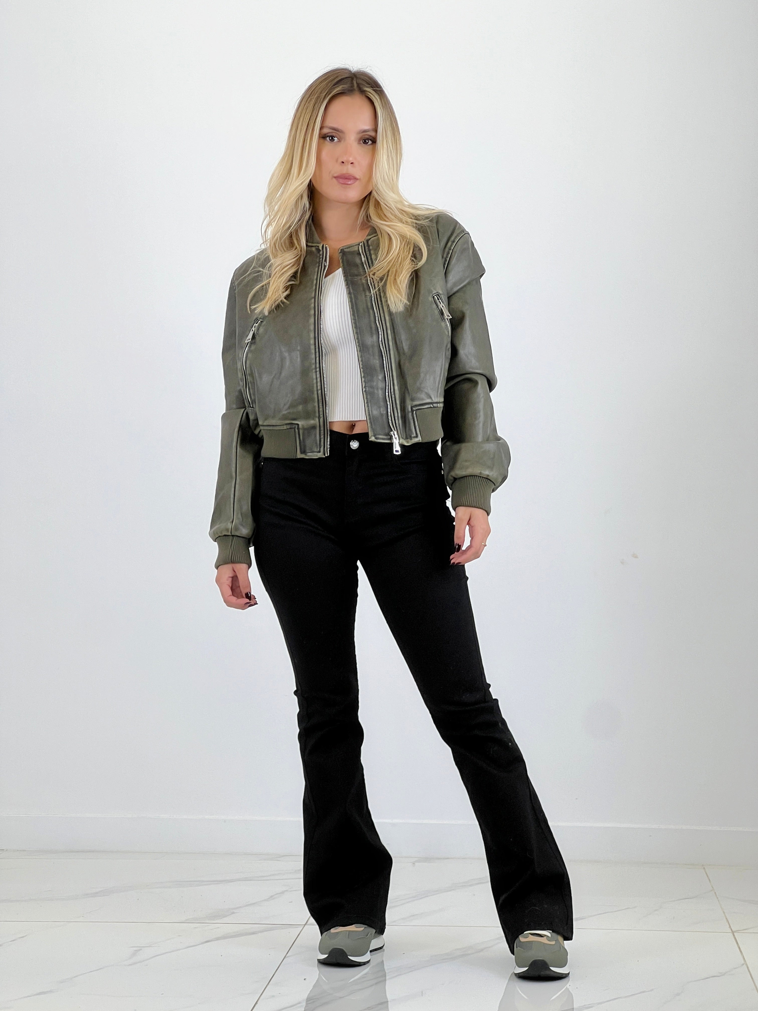 Cazadora piel estilo motorista