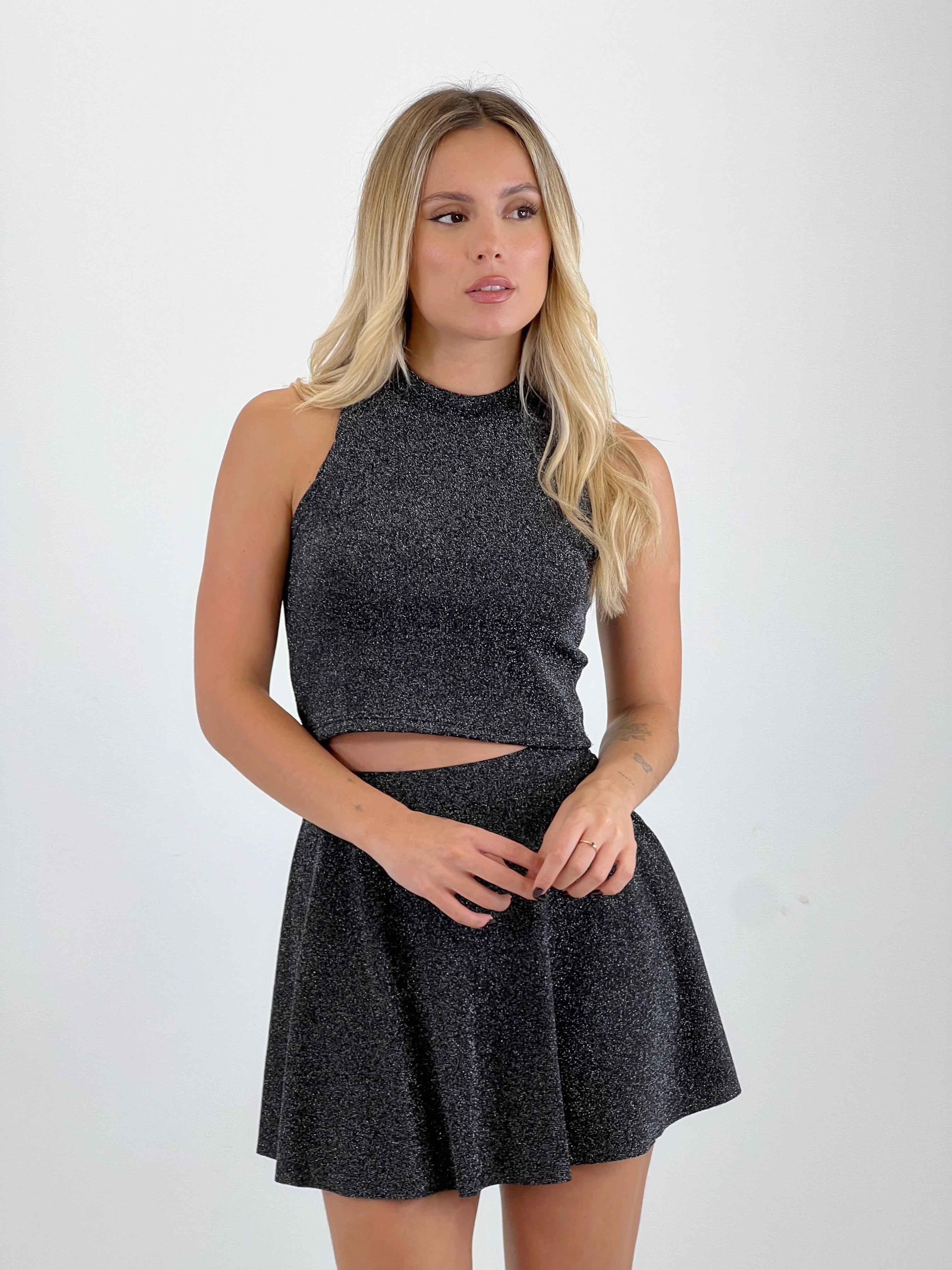 Falda pantalón lurex