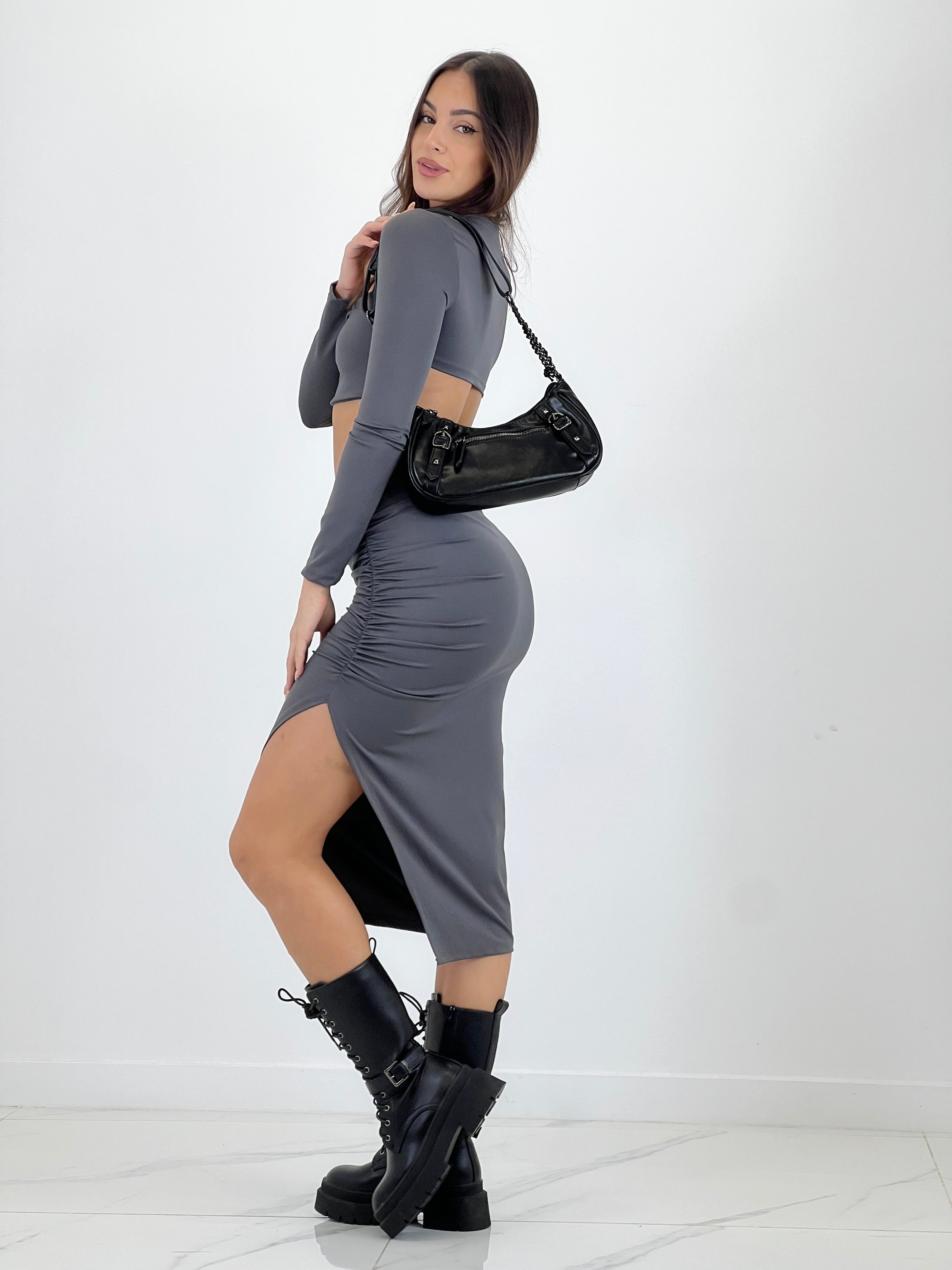 Conjunto top y falda licra