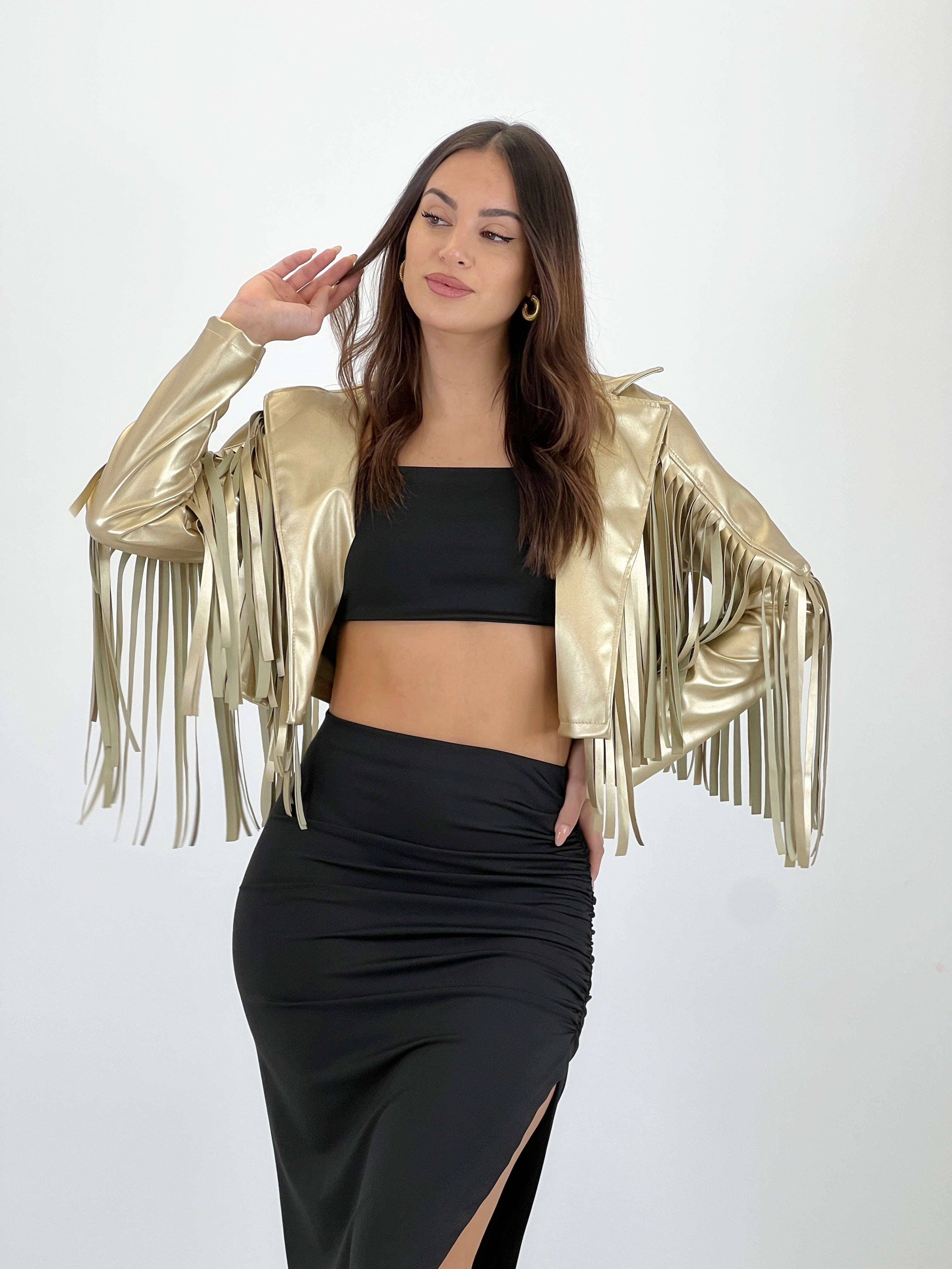 Chaqueta efecto piel con flecos - Zebra&Maduixa®