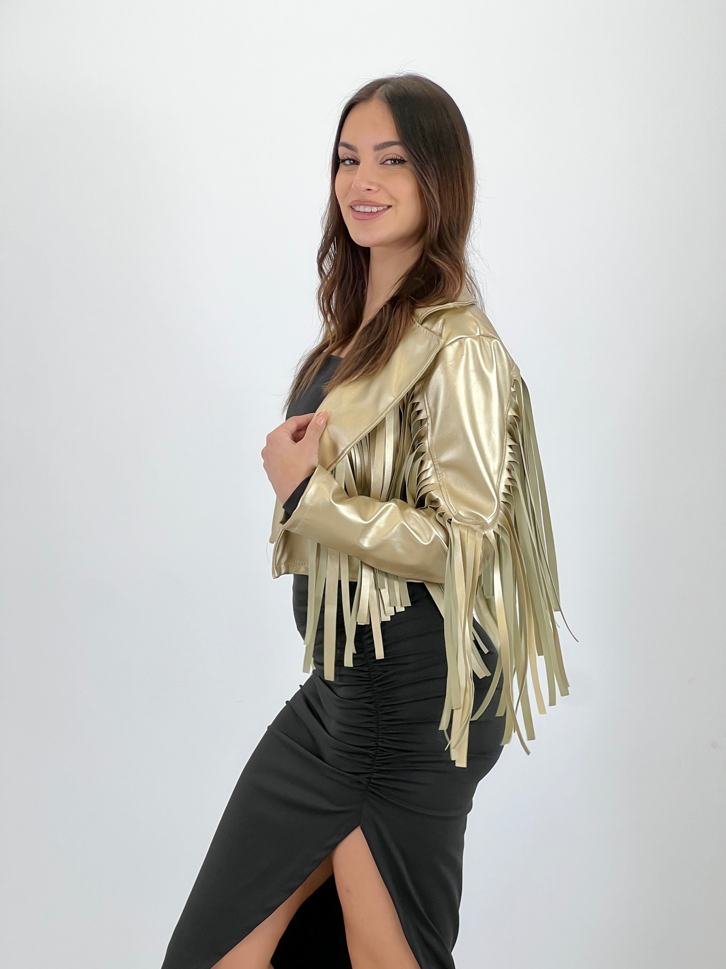 Chaqueta efecto piel con flecos - Zebra&Maduixa®
