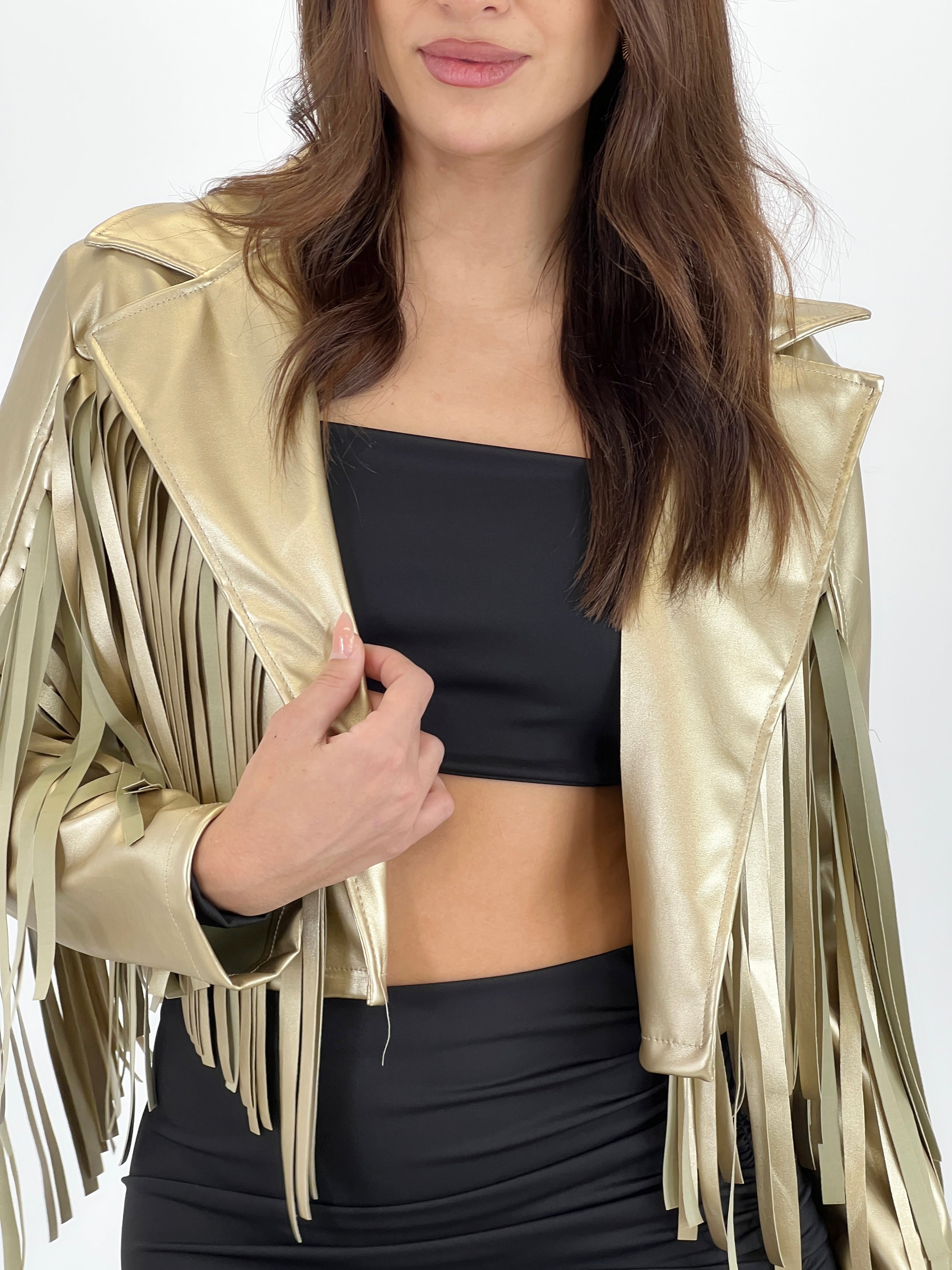 Chaqueta efecto piel con flecos - Zebra&Maduixa®