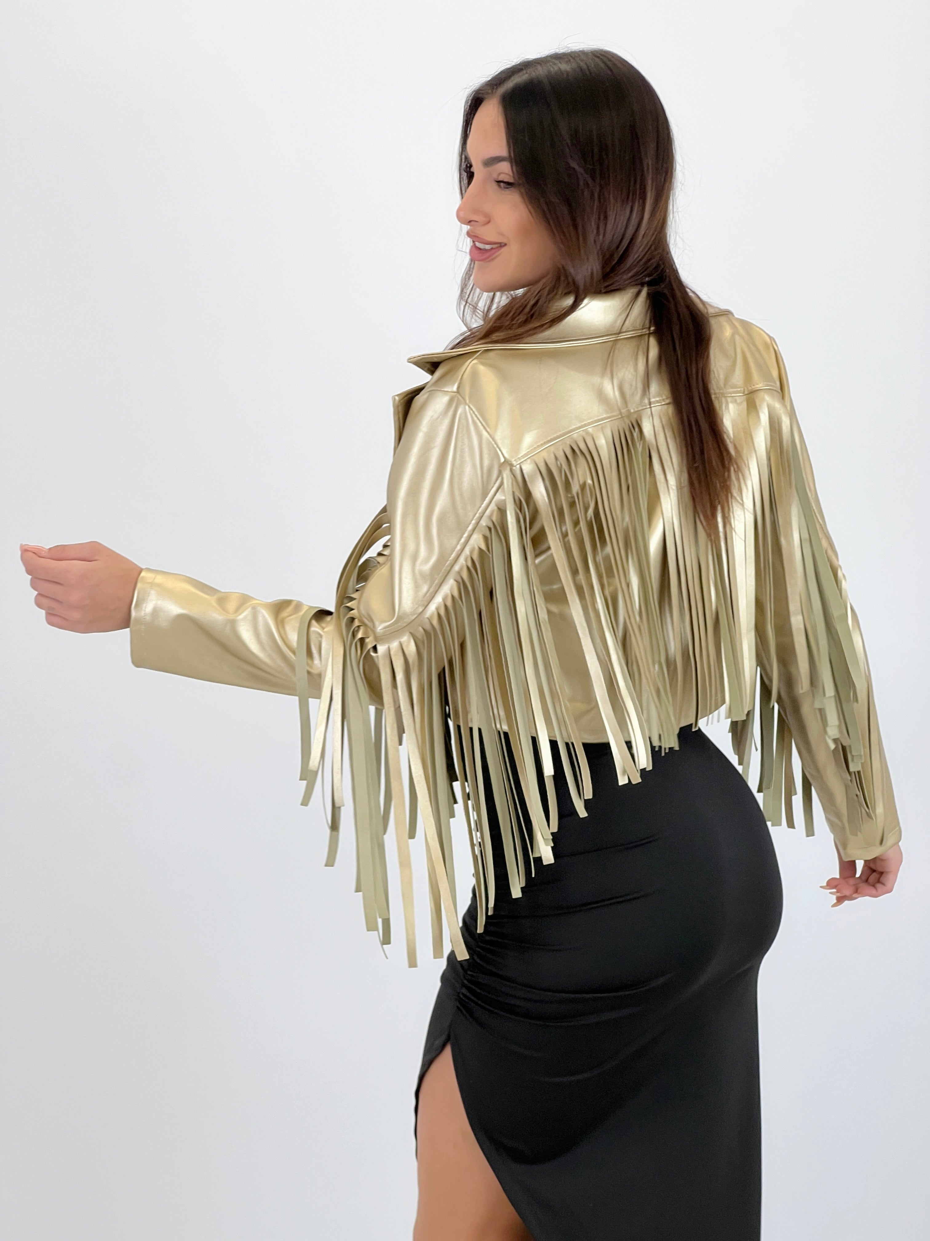 Chaqueta efecto piel con flecos - Zebra&Maduixa®