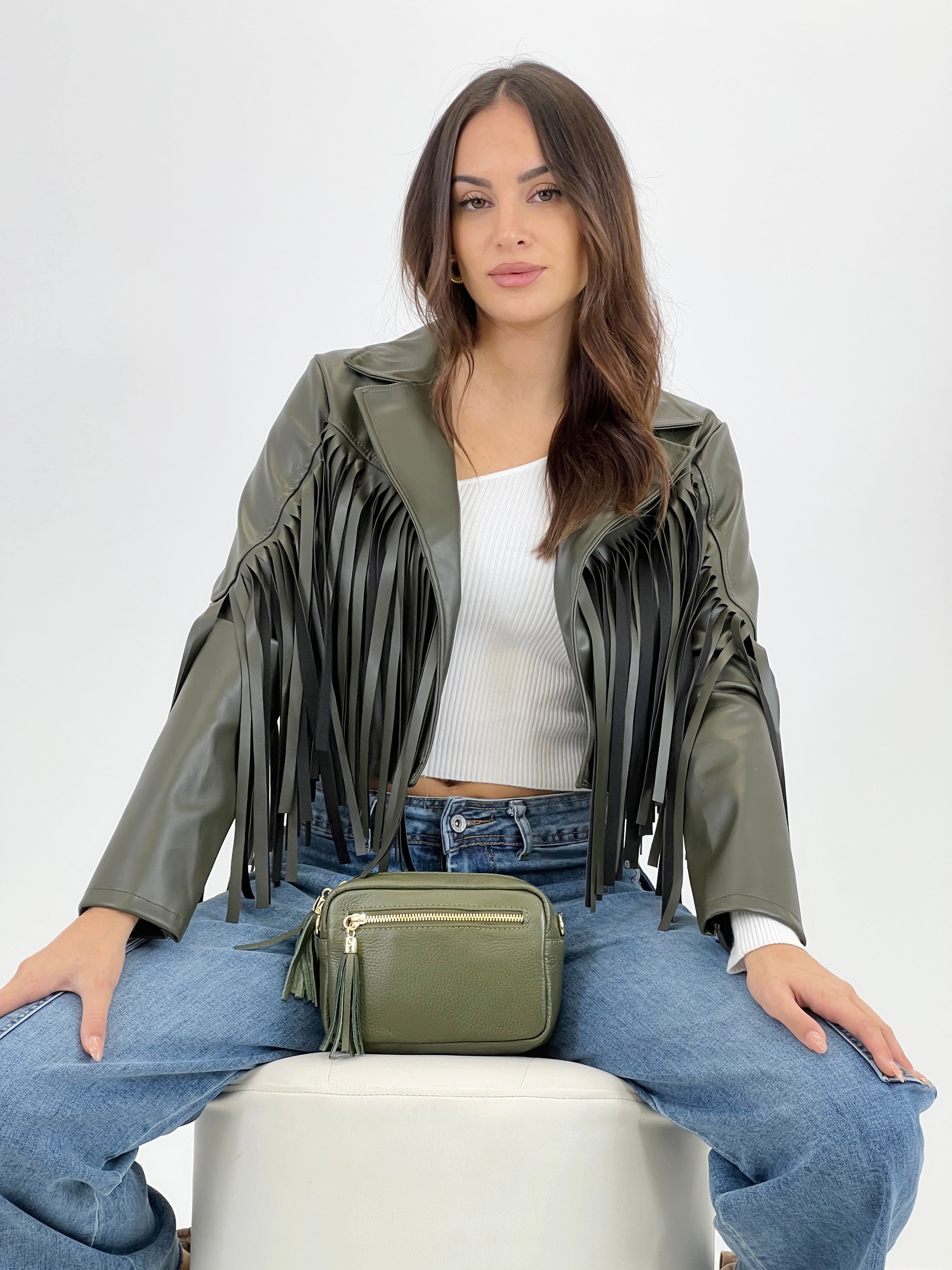 Chaqueta efecto piel con flecos - Zebra&Maduixa®