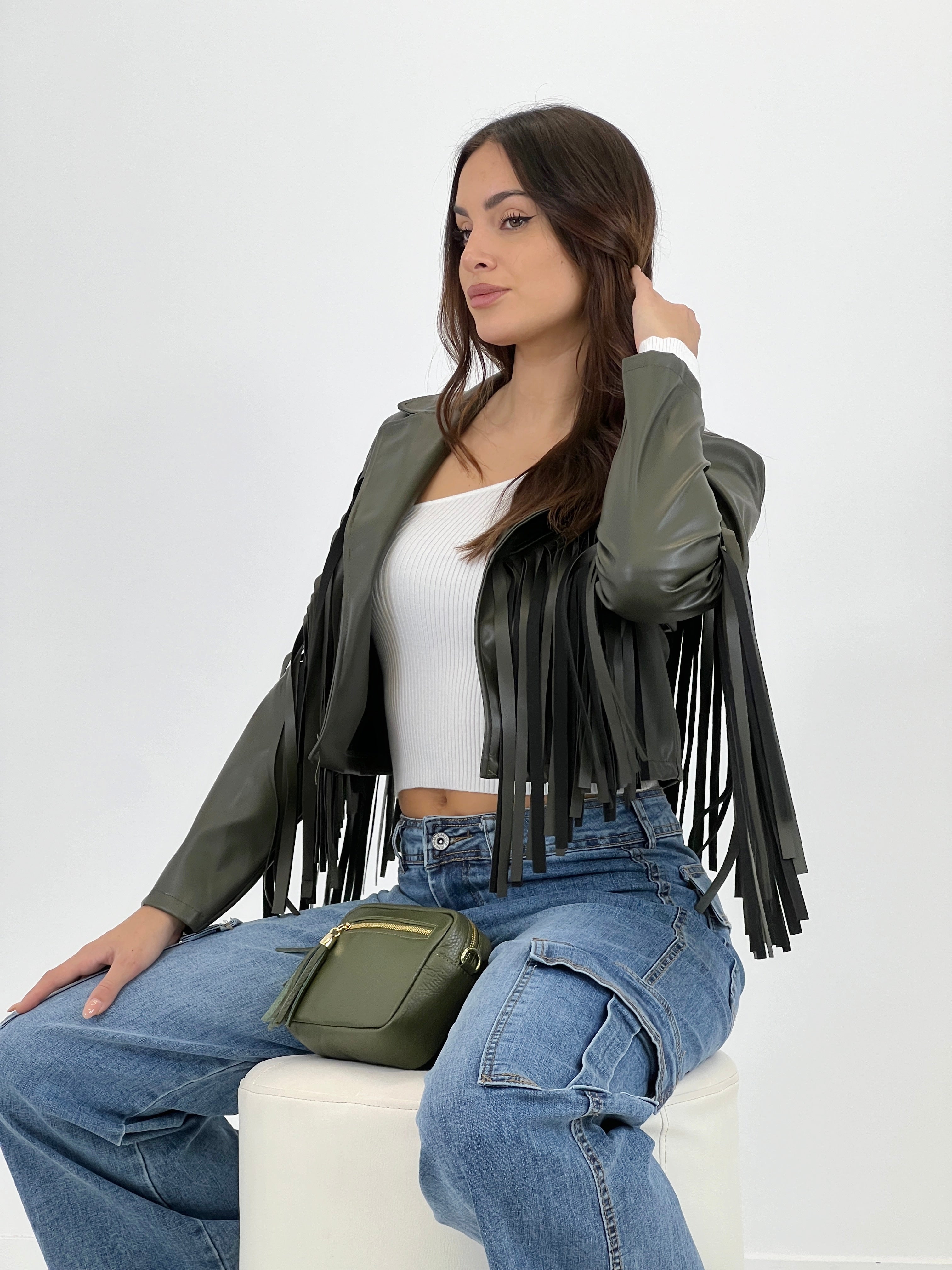 Chaqueta efecto piel con flecos - Zebra&Maduixa®