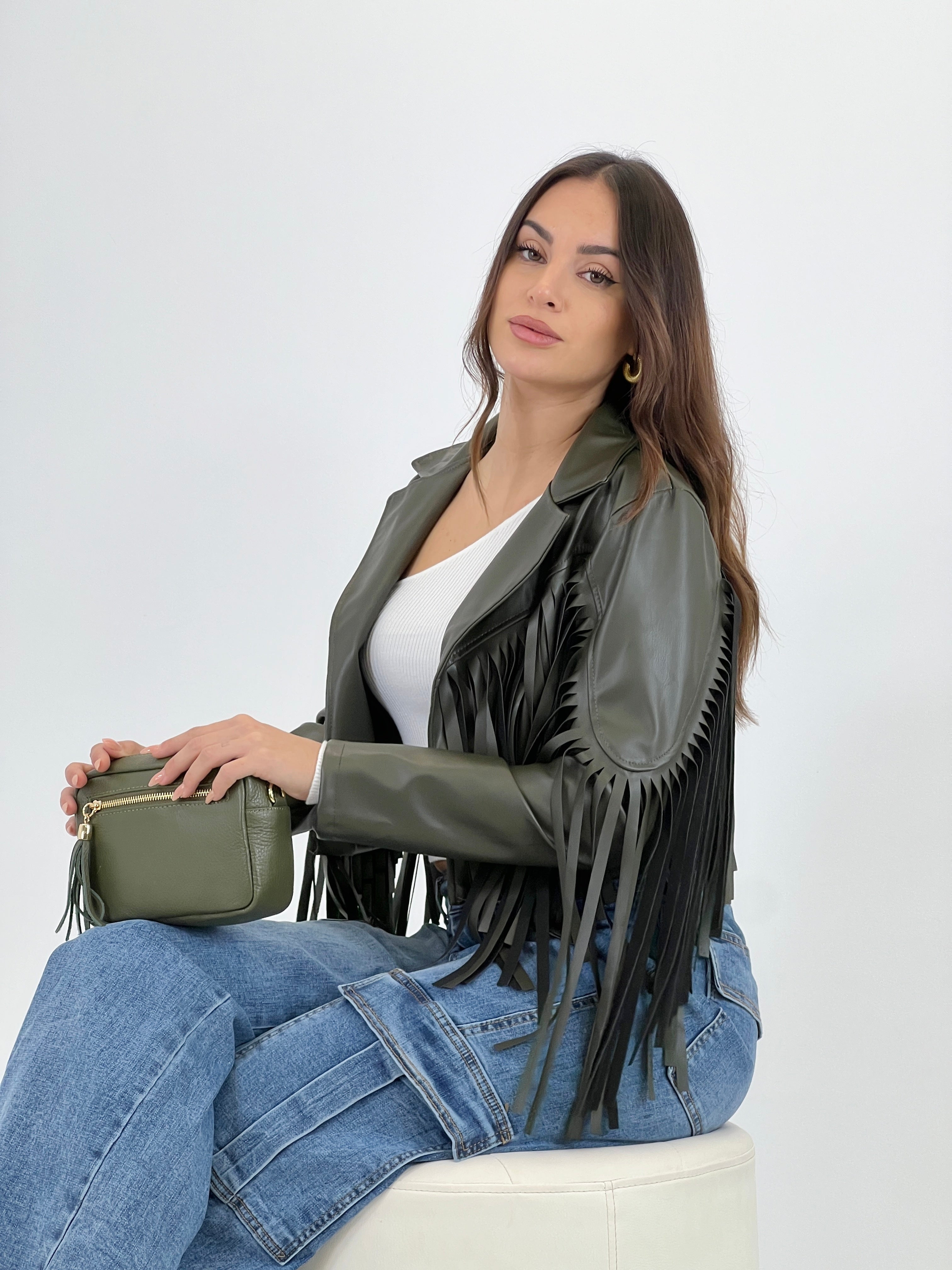 Chaqueta efecto piel con flecos - Zebra&Maduixa®