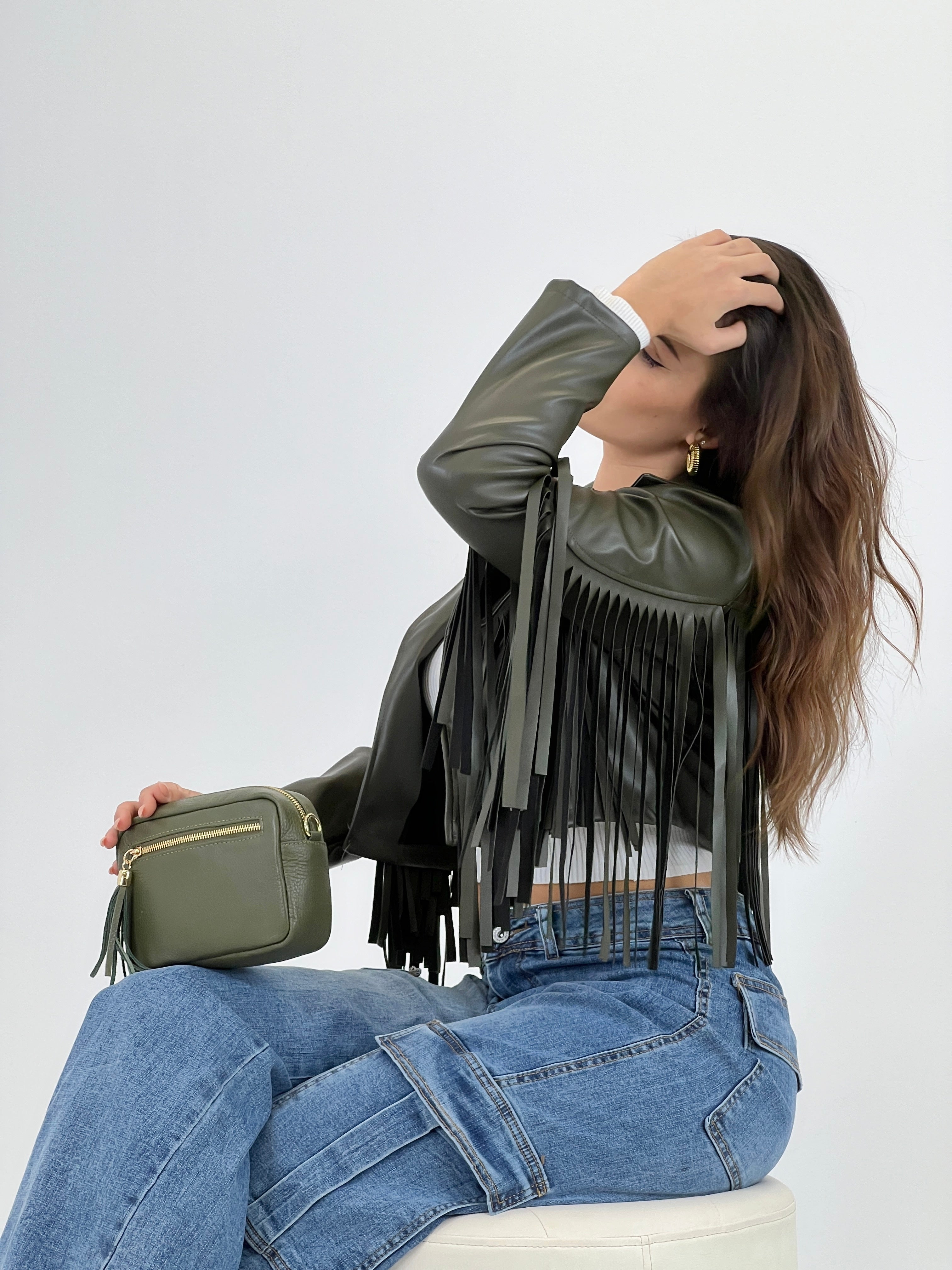 Chaqueta efecto piel con flecos - Zebra&Maduixa®