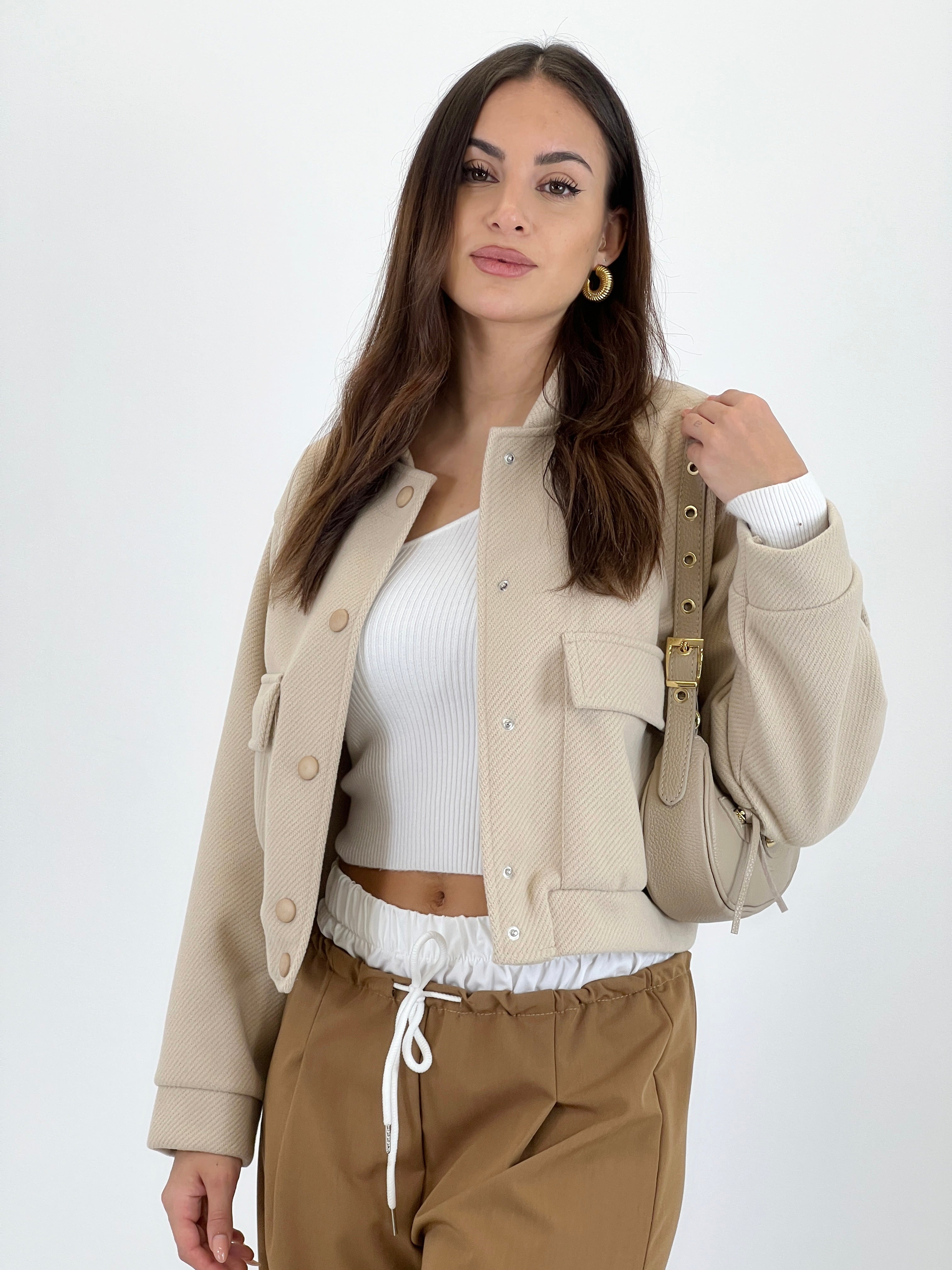 Cazadora bomber efecto paño