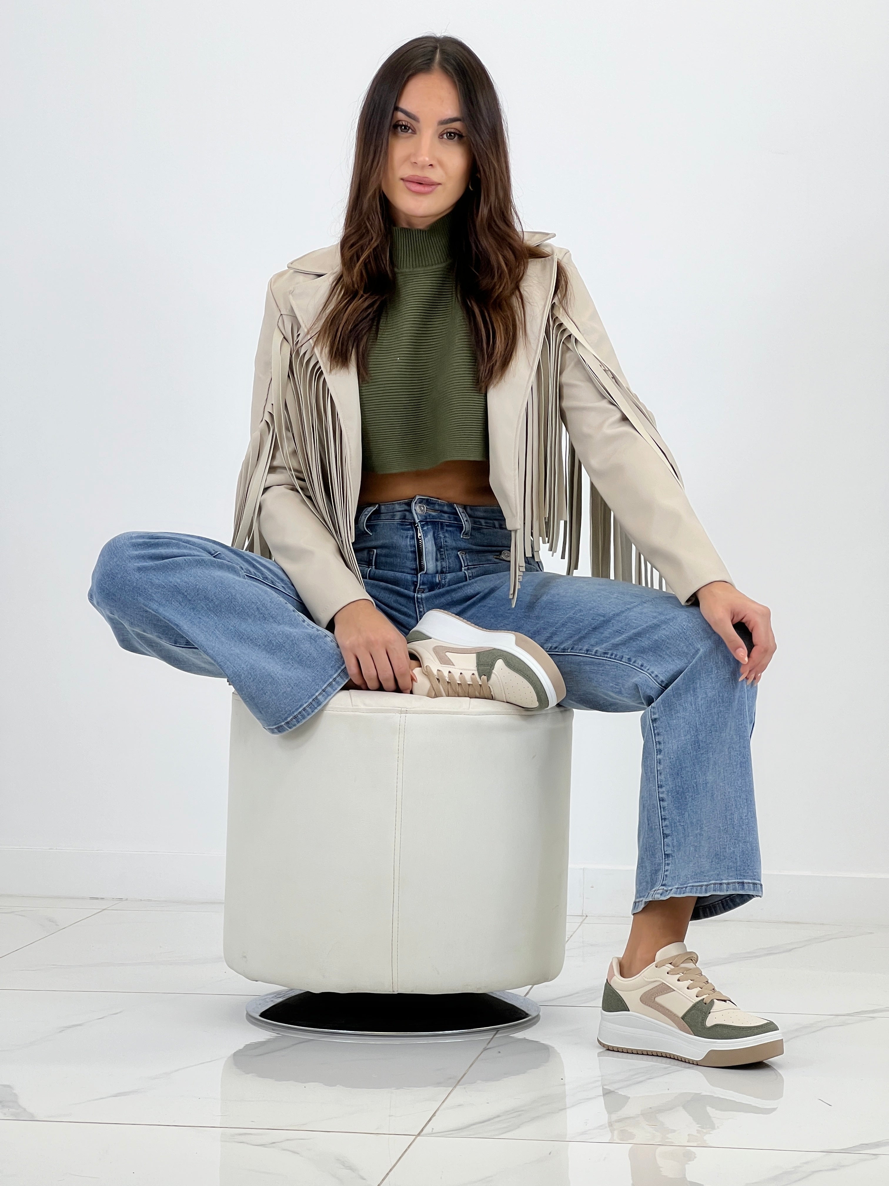 Chaqueta efecto piel con flecos - Zebra&Maduixa®