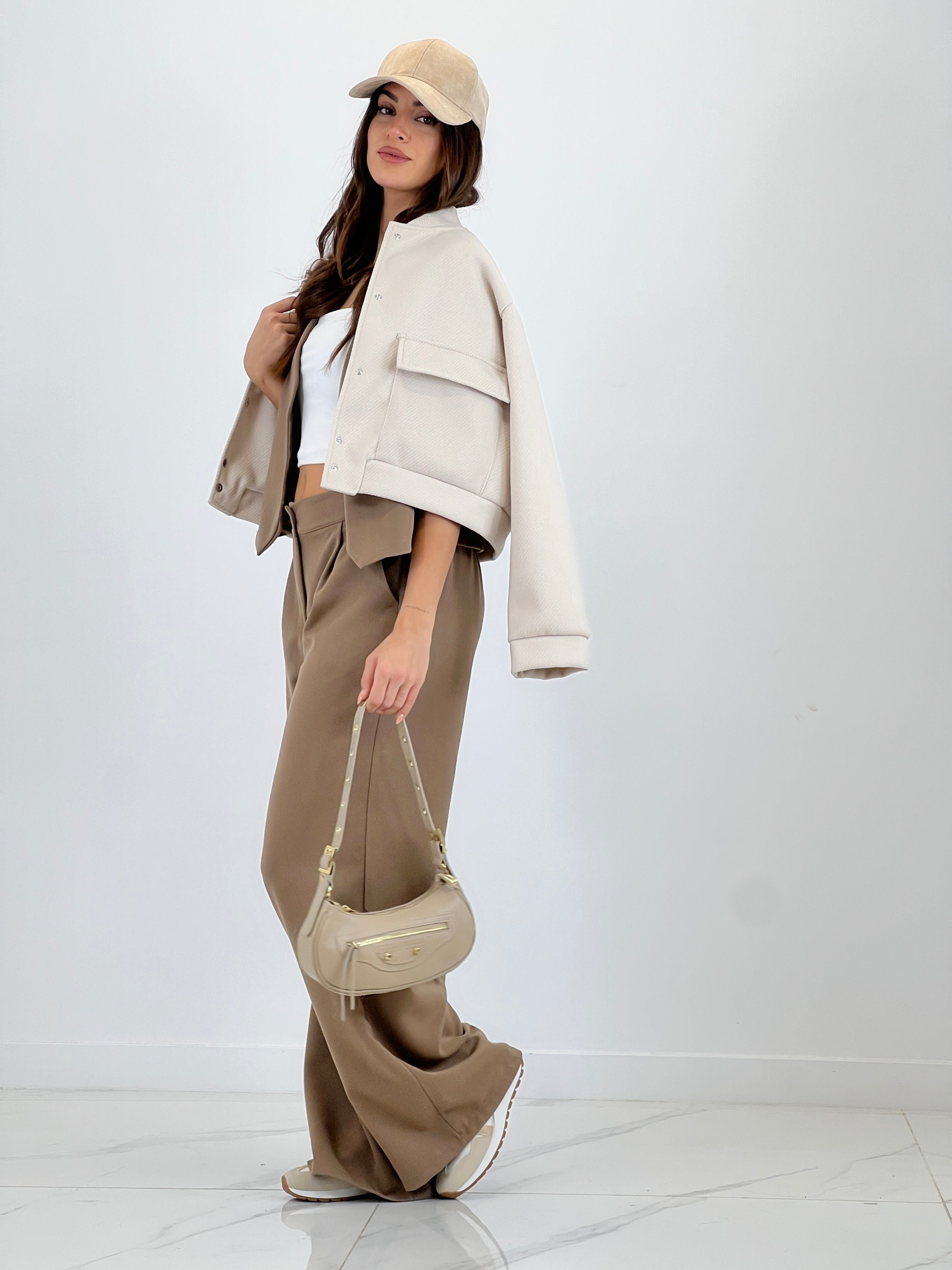 Cazadora bomber efecto paño