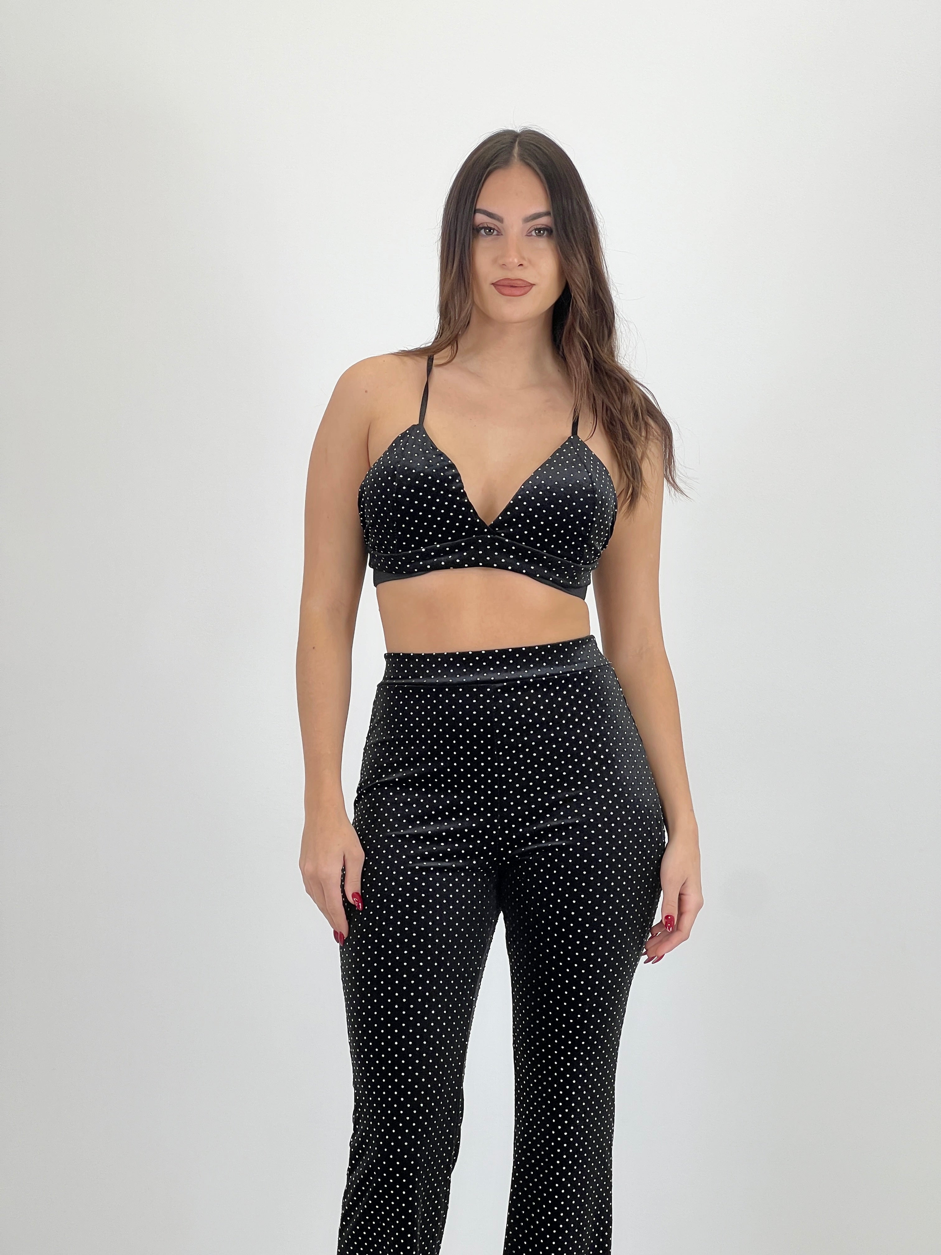 Velvet glitter crop top