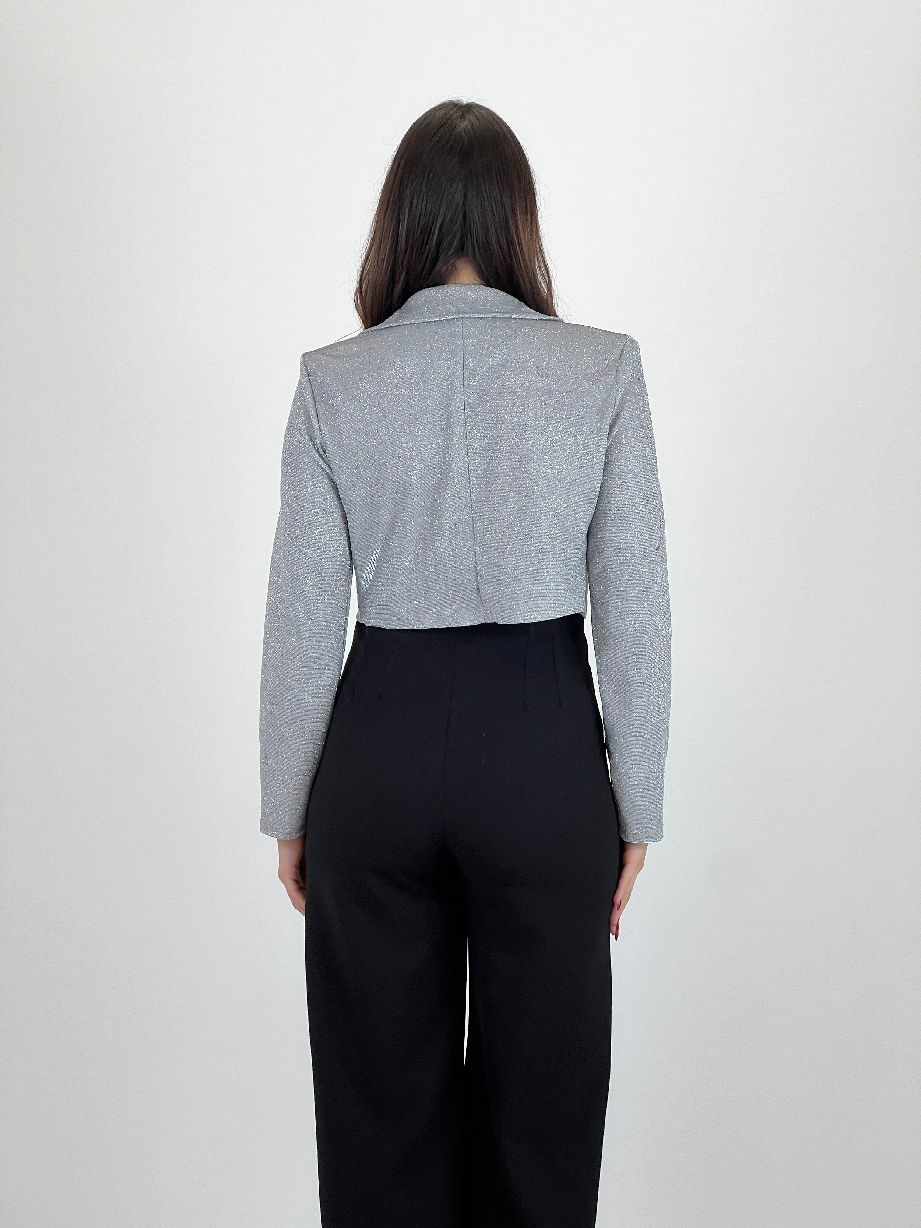 Blazer cropped glitter