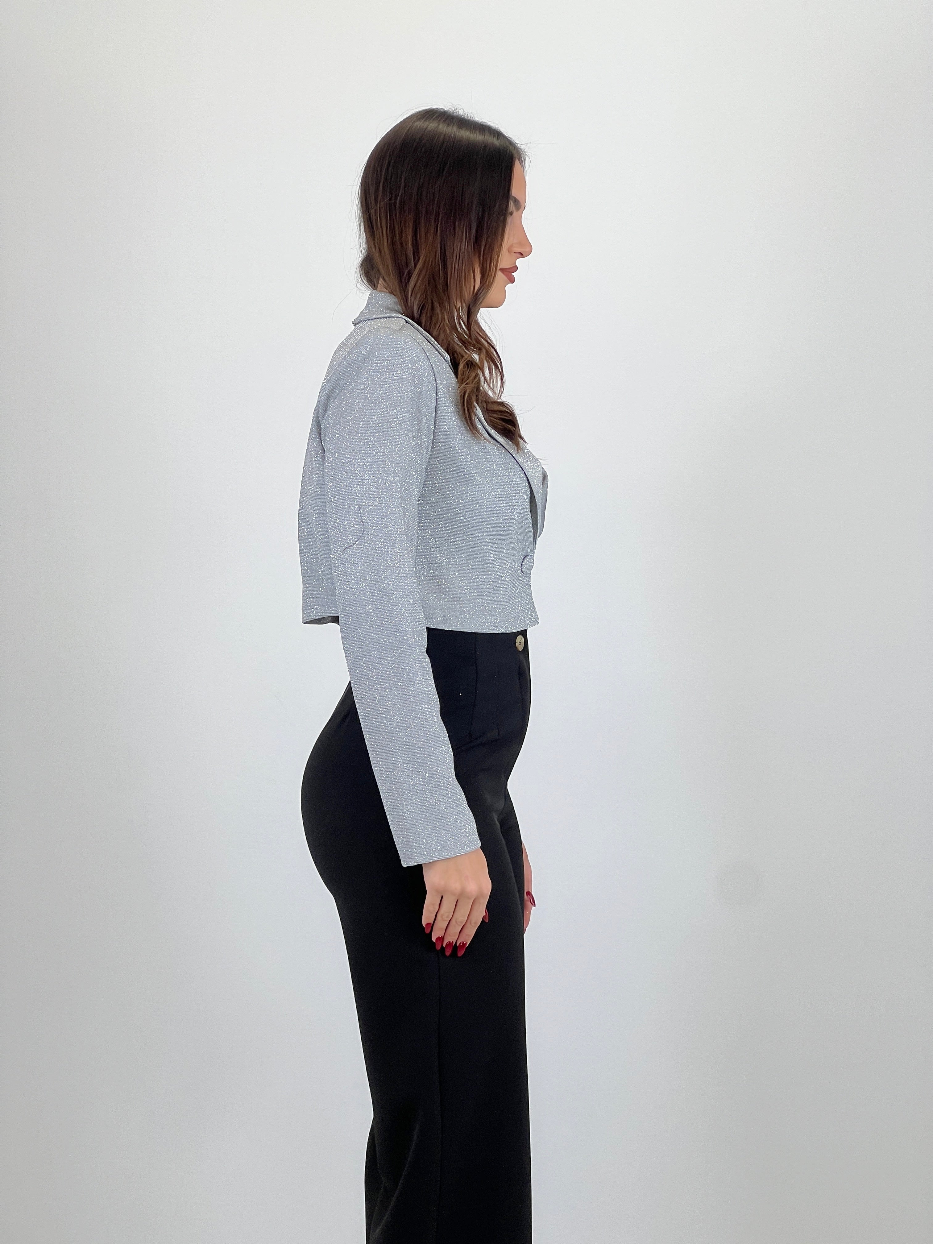 Blazer cropped glitter