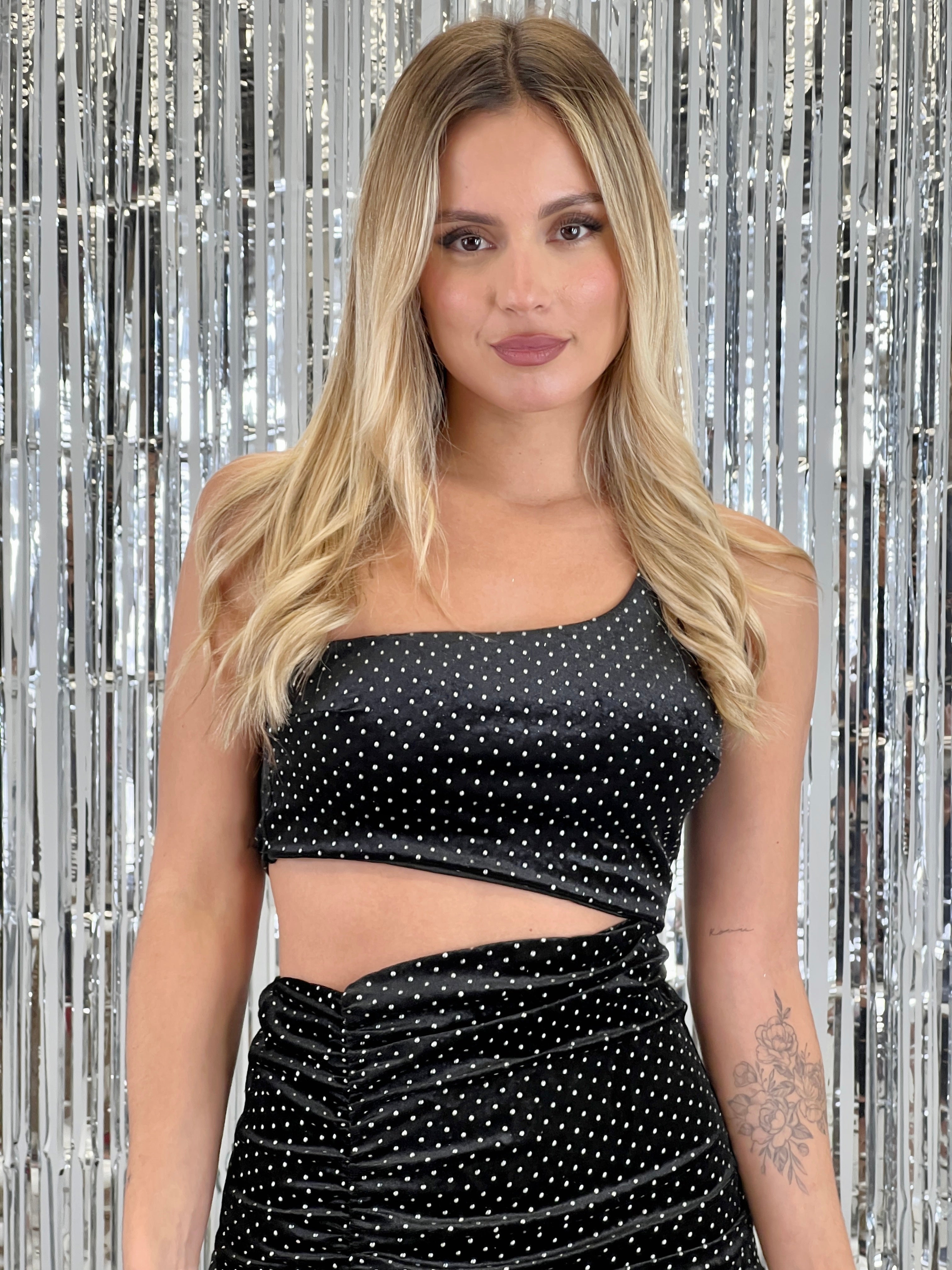 Vestido terciopelo asimétrico