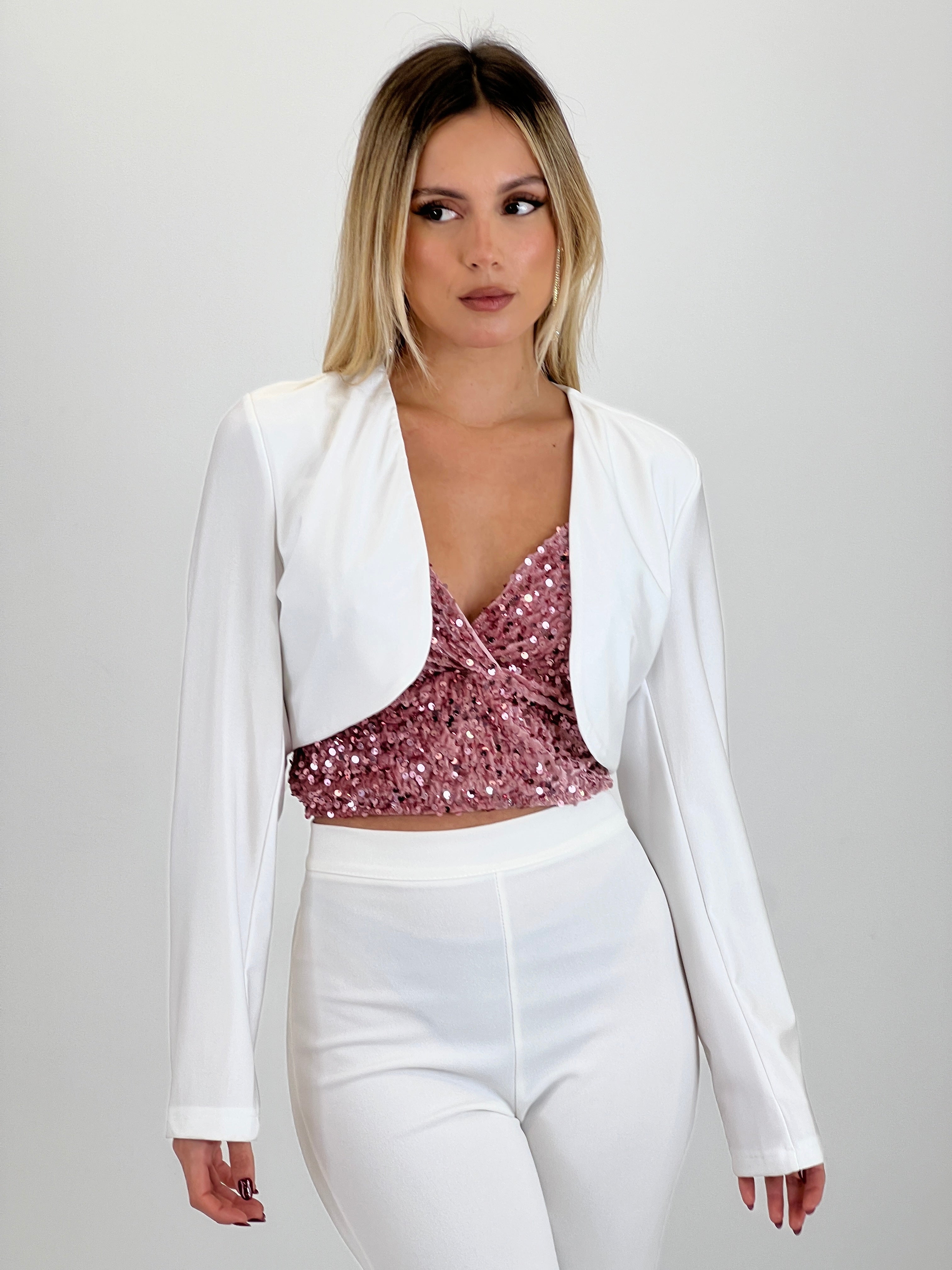 Chaqueta cropped licra
