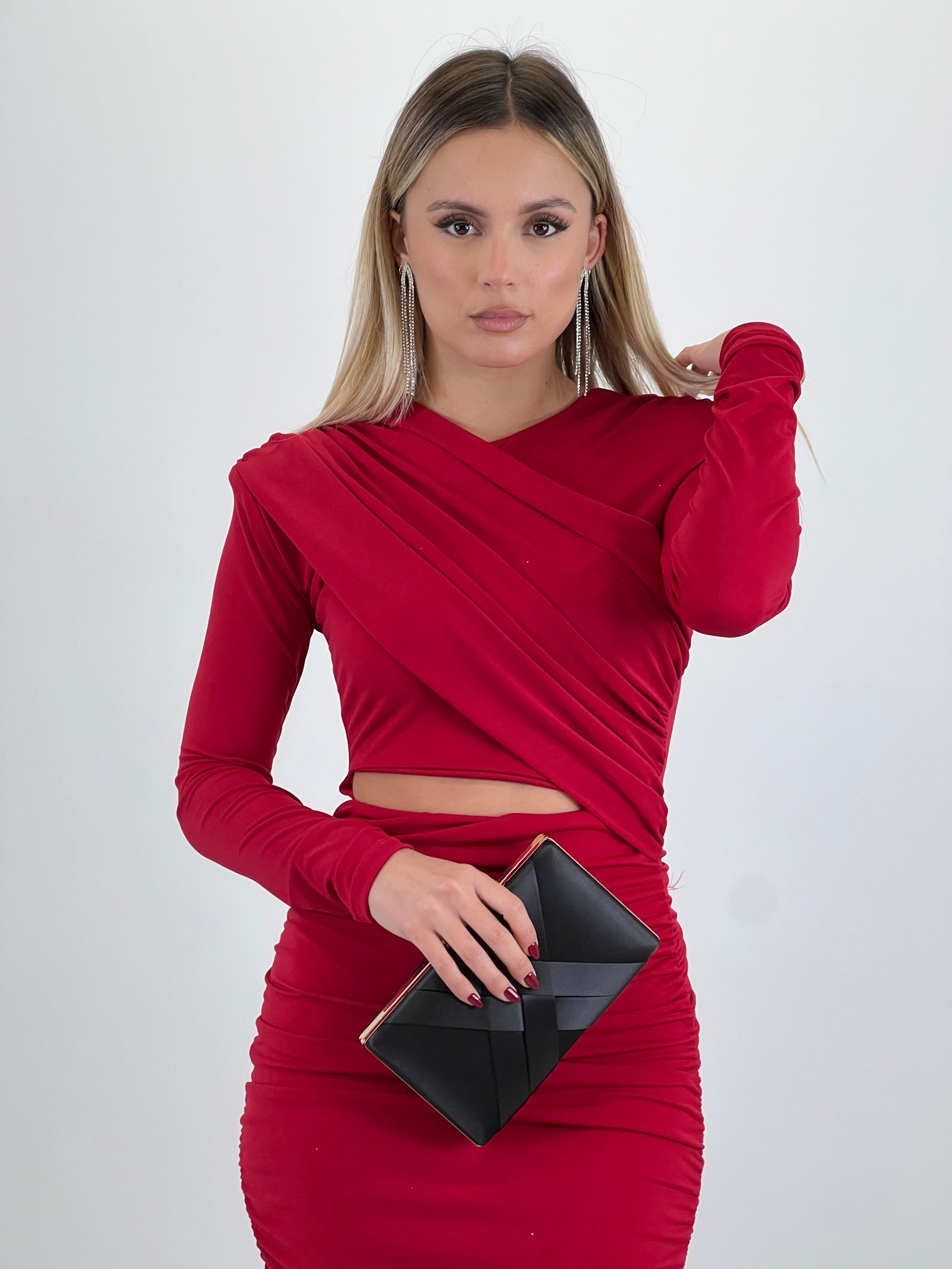 Vestido midi cruzado