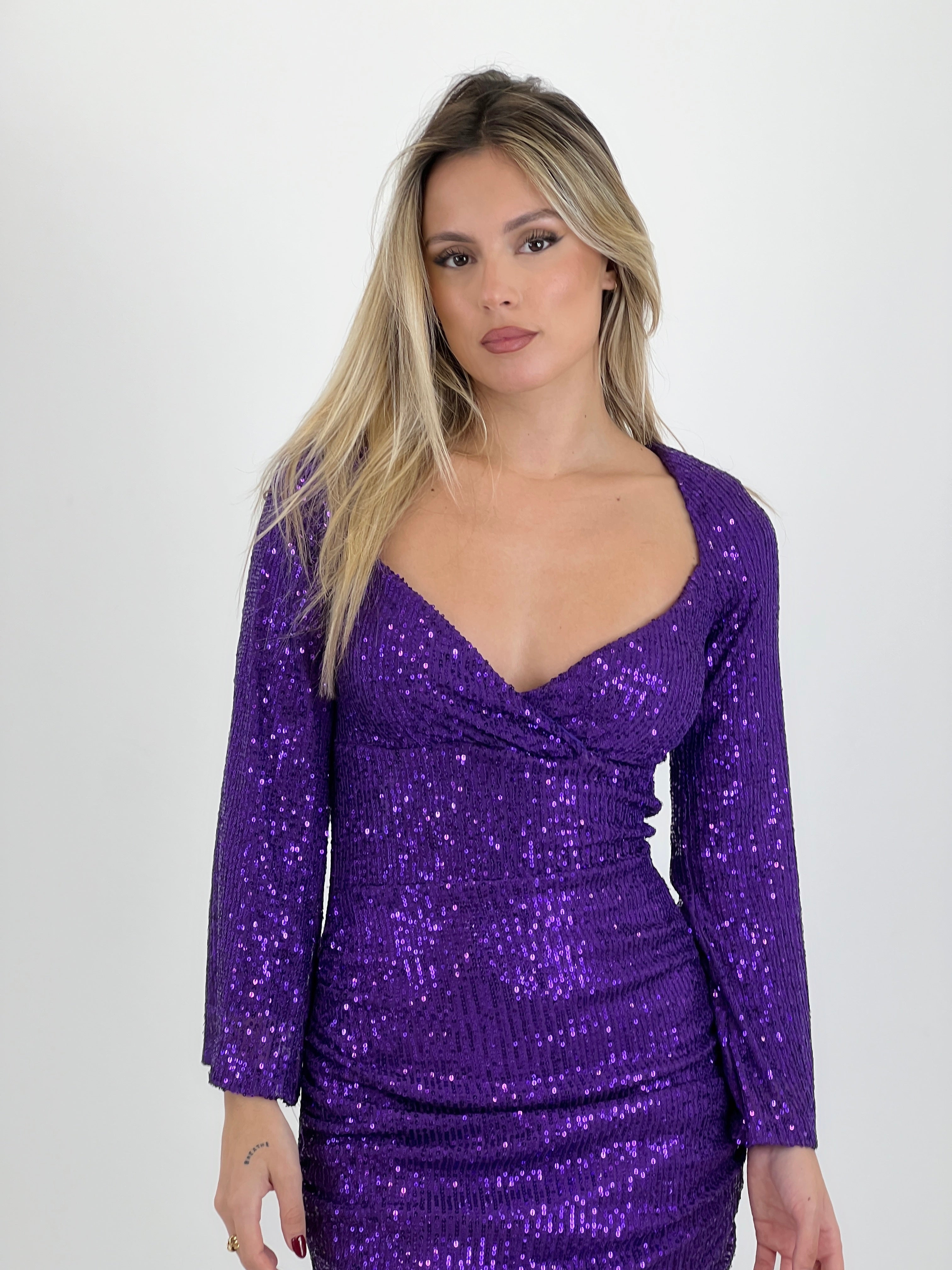 Valeria sequin wrap dress