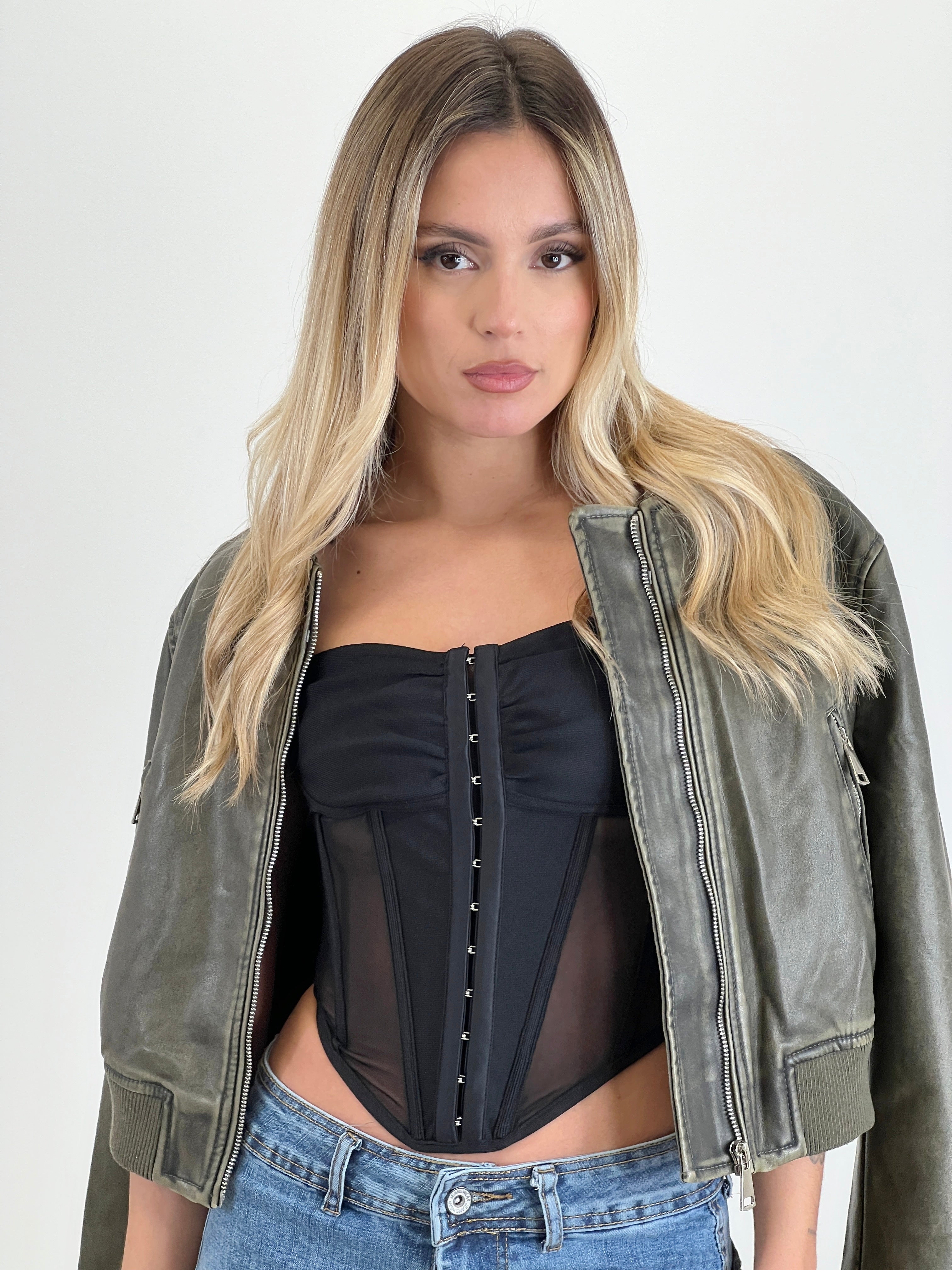 Cazadora piel estilo motorista