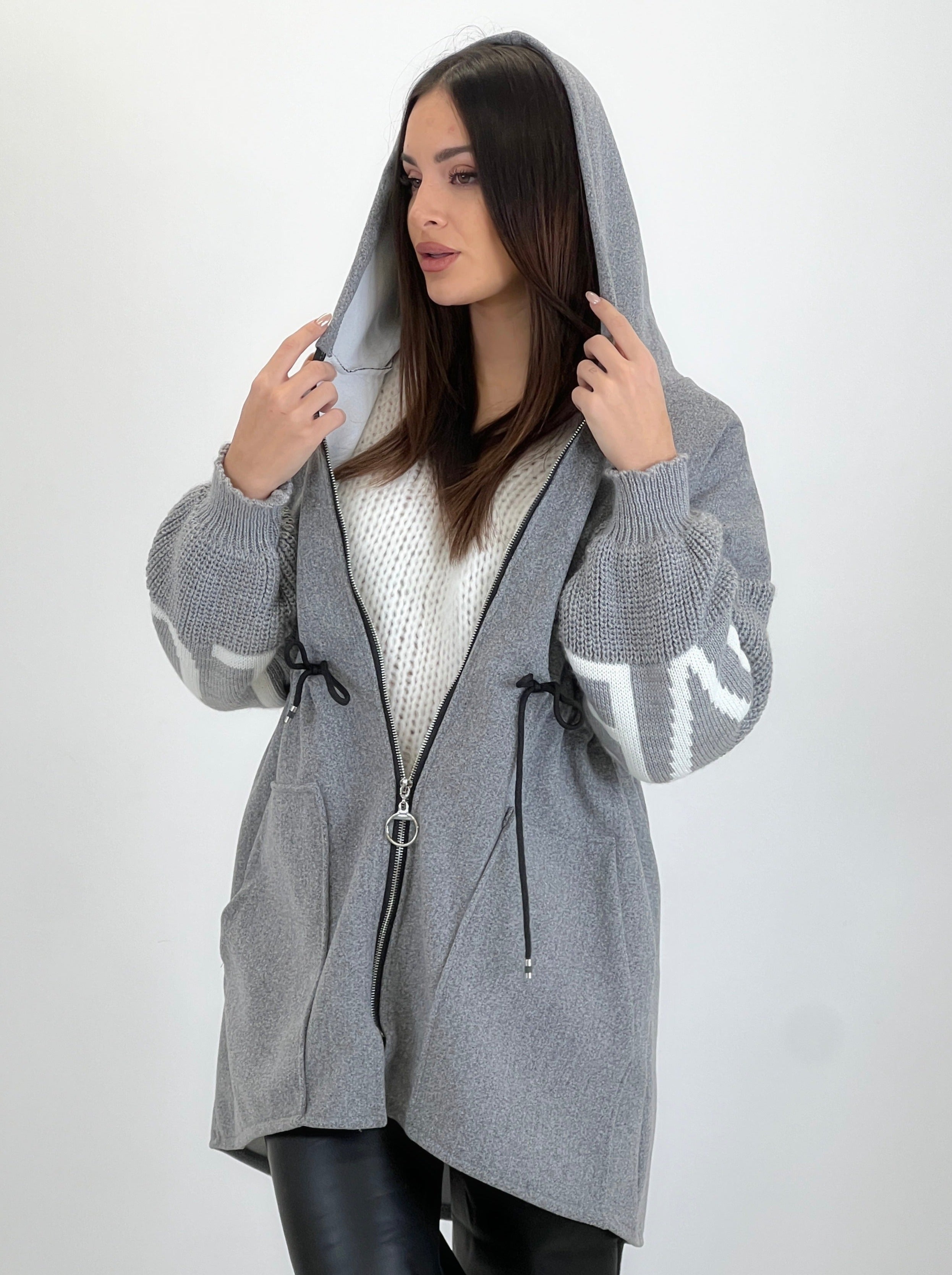 Abrigo Love mangas punto