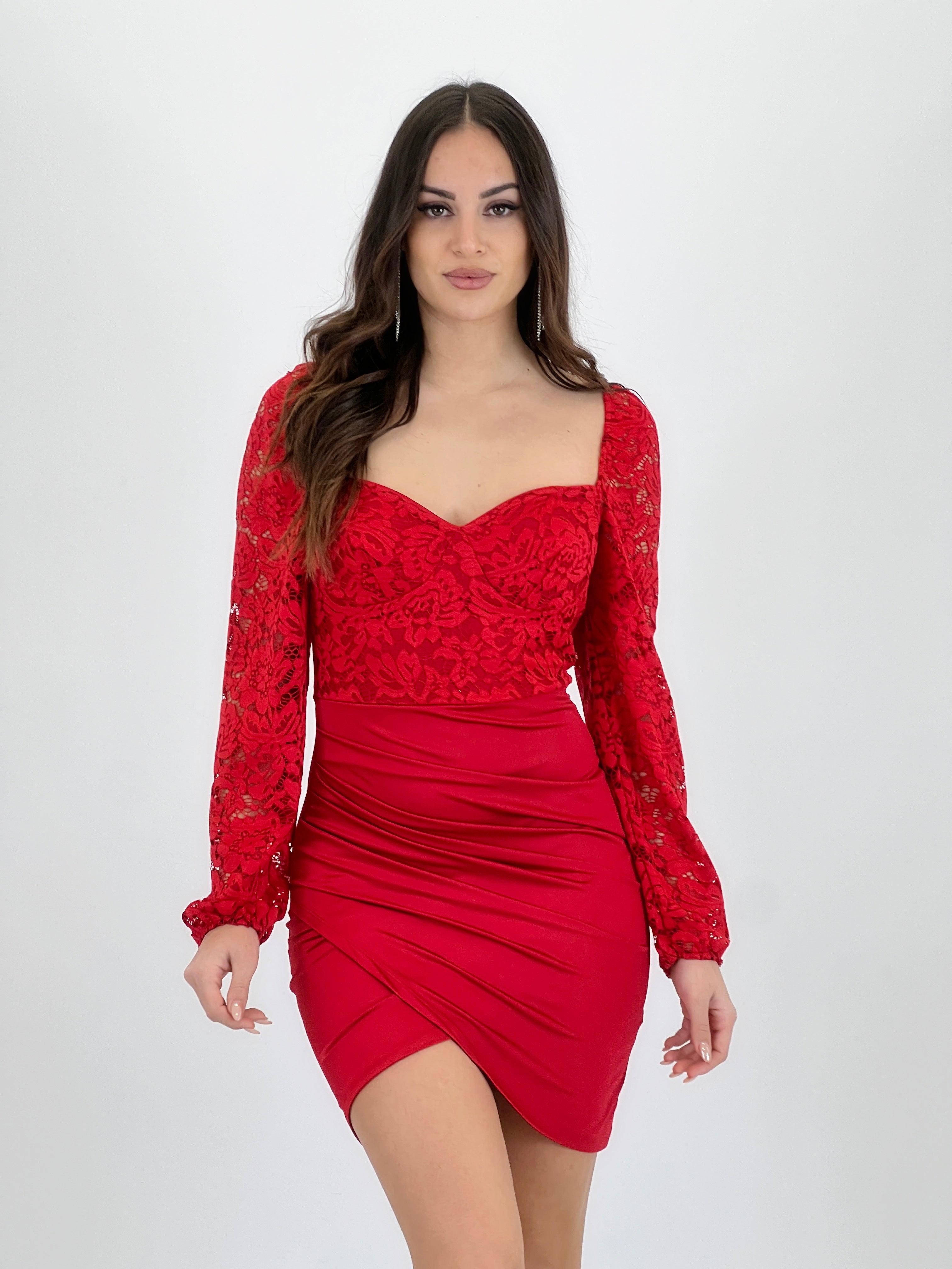 Vestido mangas encaje Talia