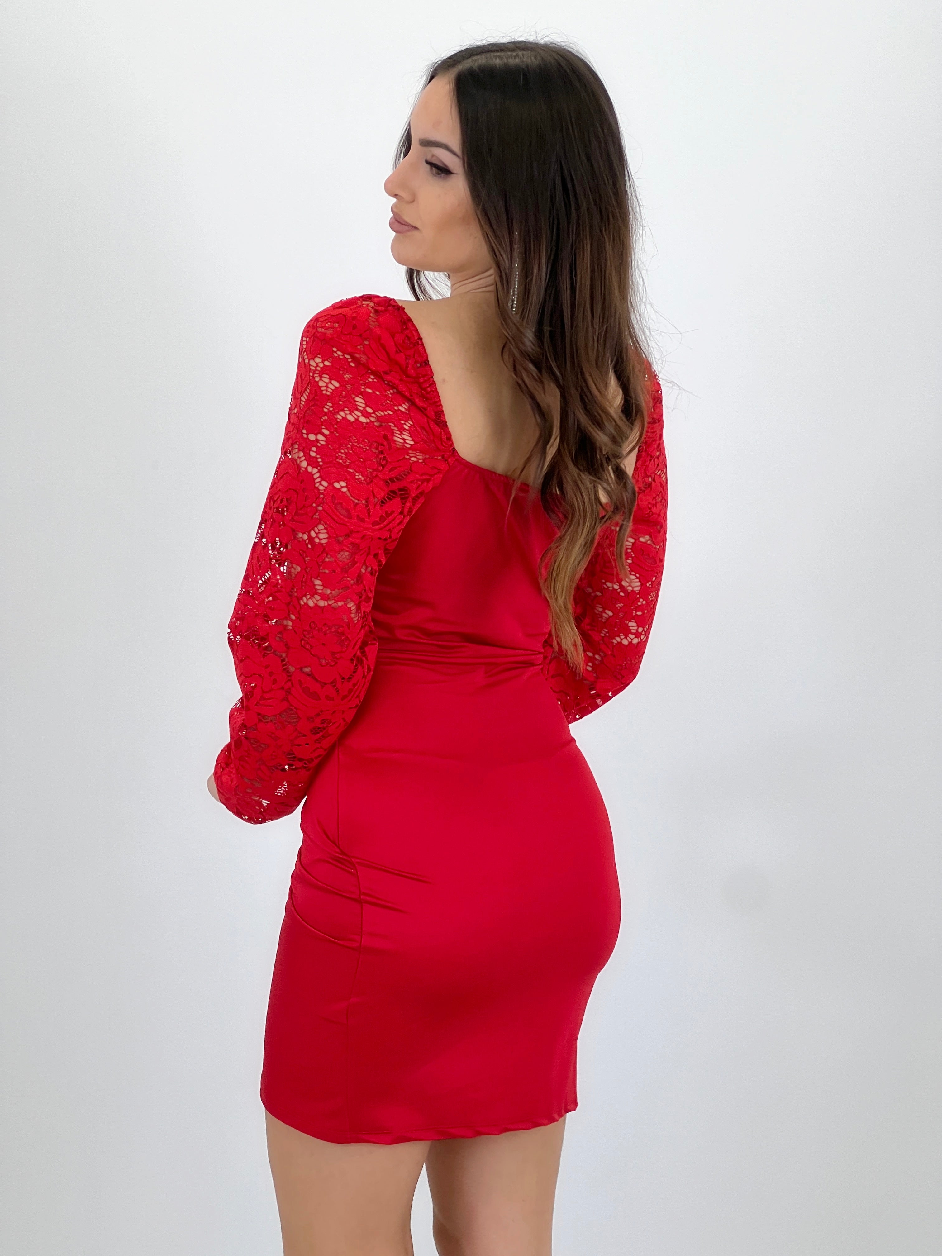 Vestido mangas encaje Talia