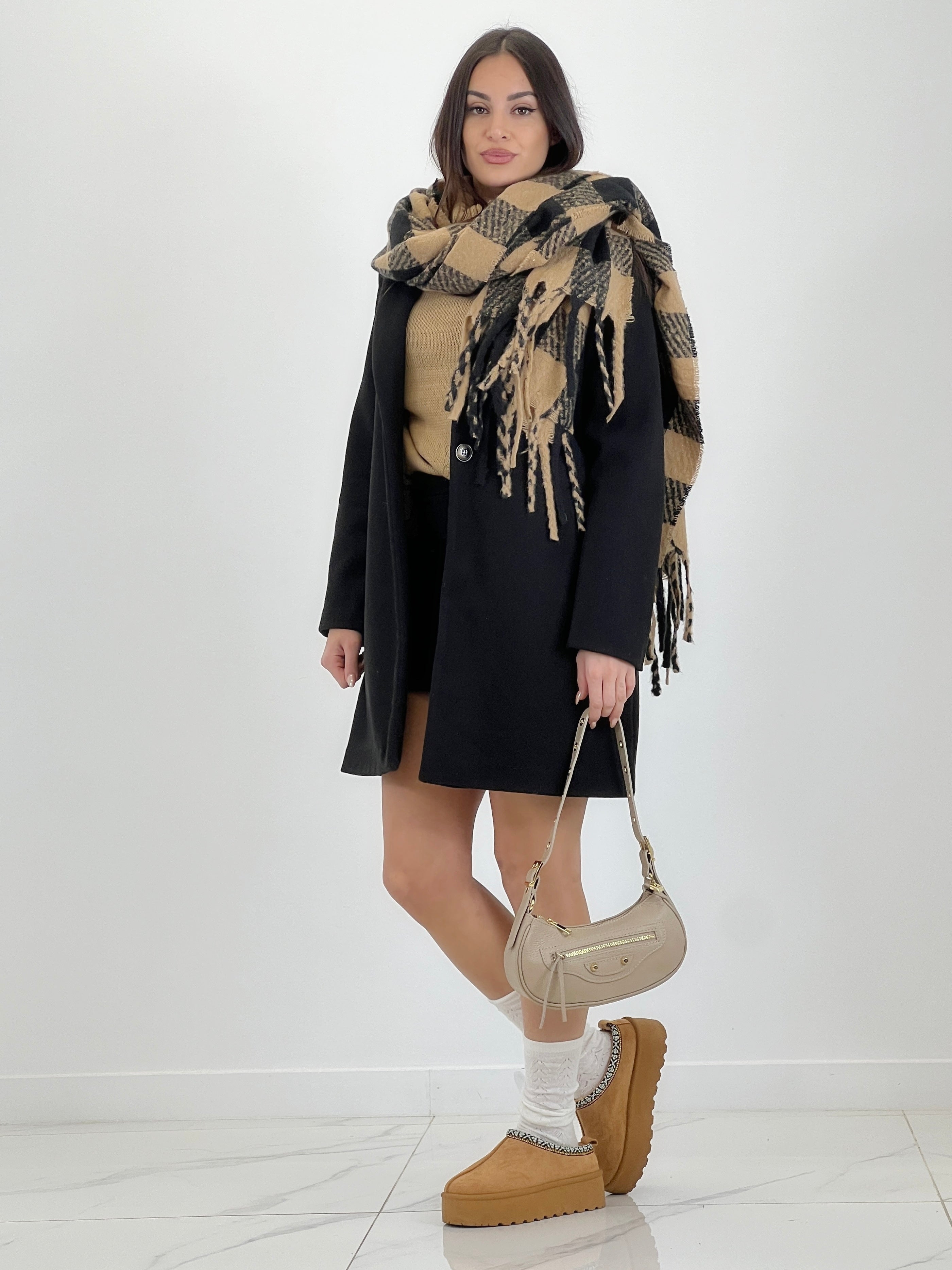 Sciarpa a quadri bicolore