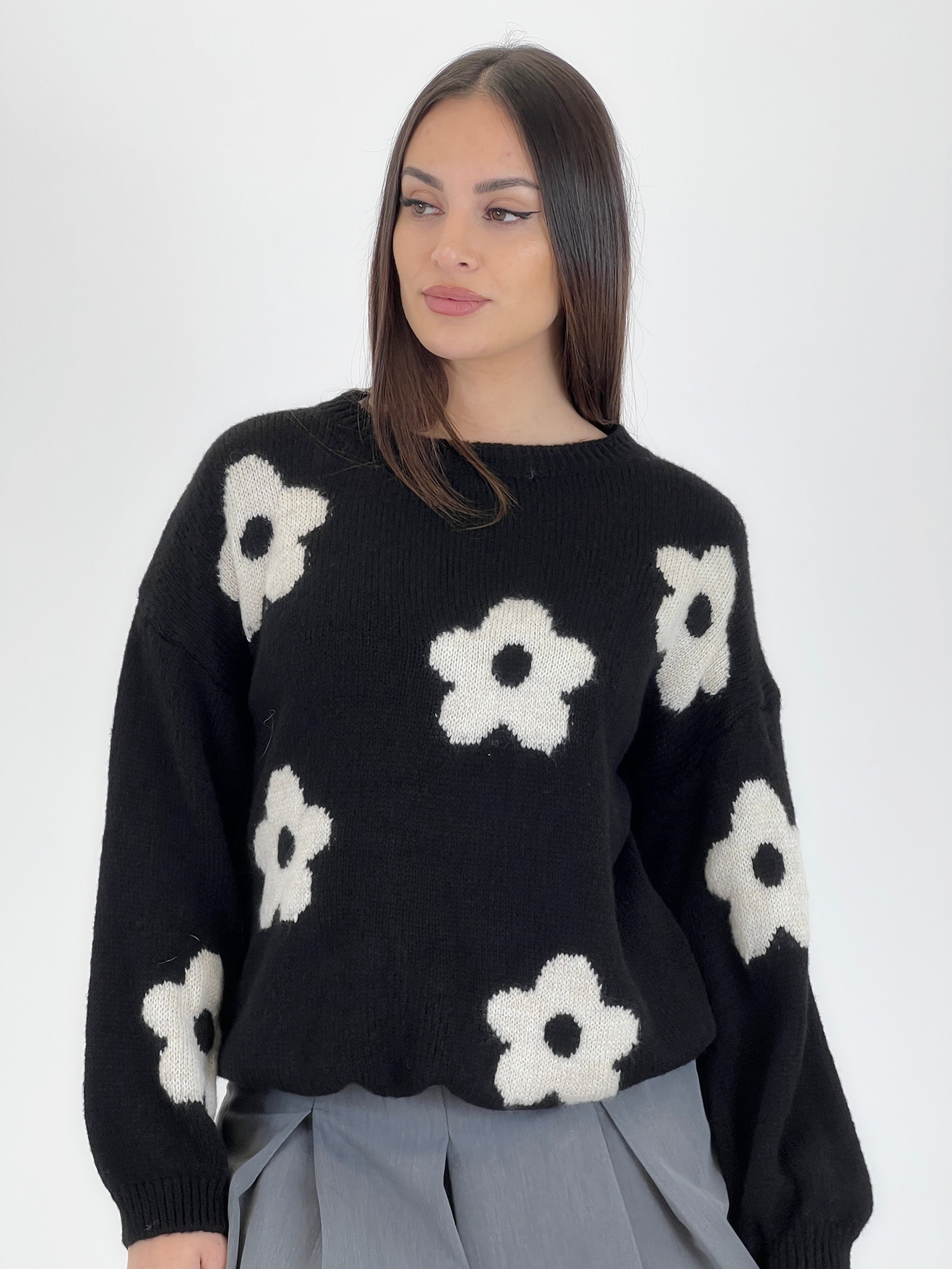 Jersey flores bordadas