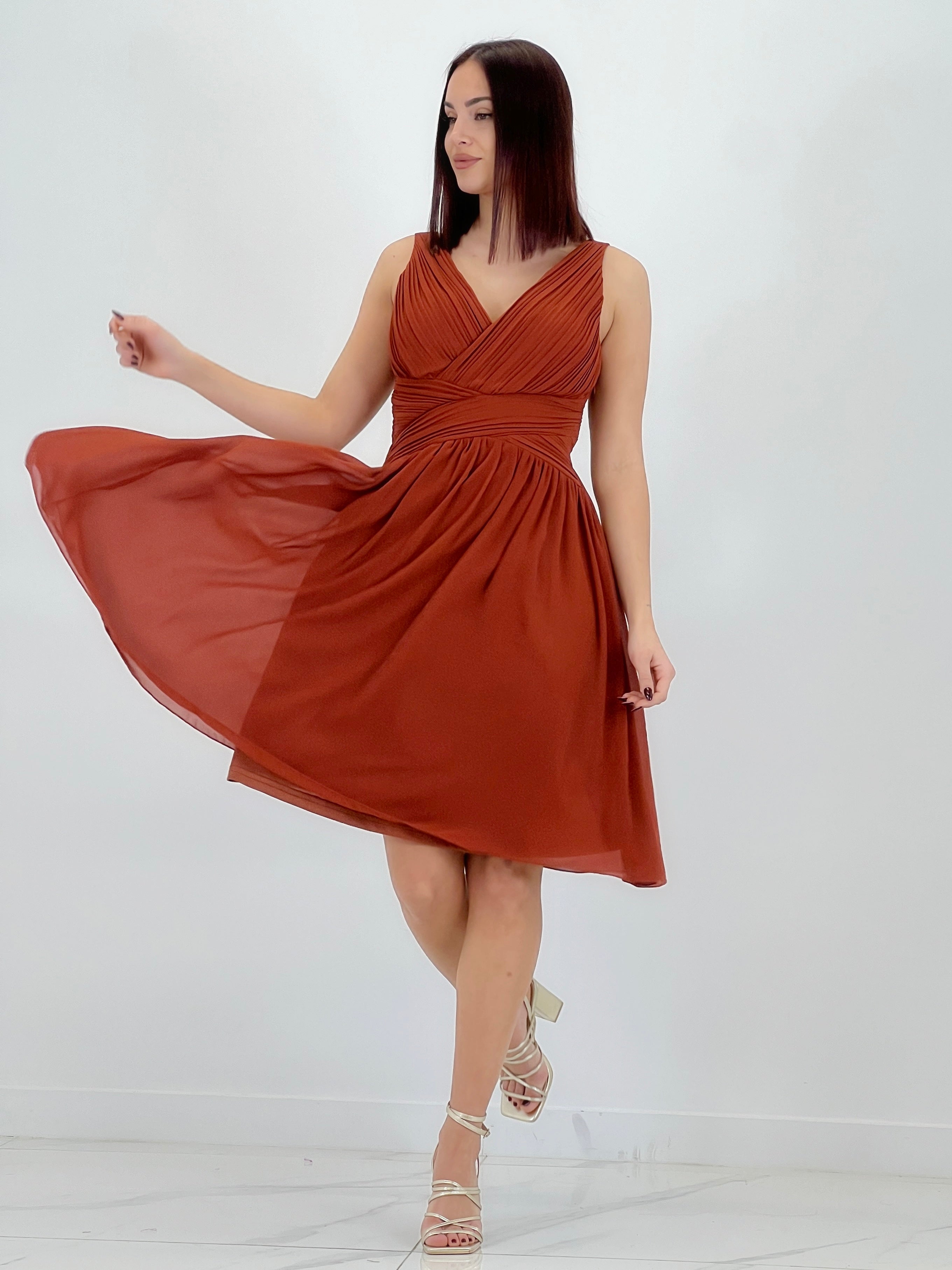 Vestido Elvia drapeado corto