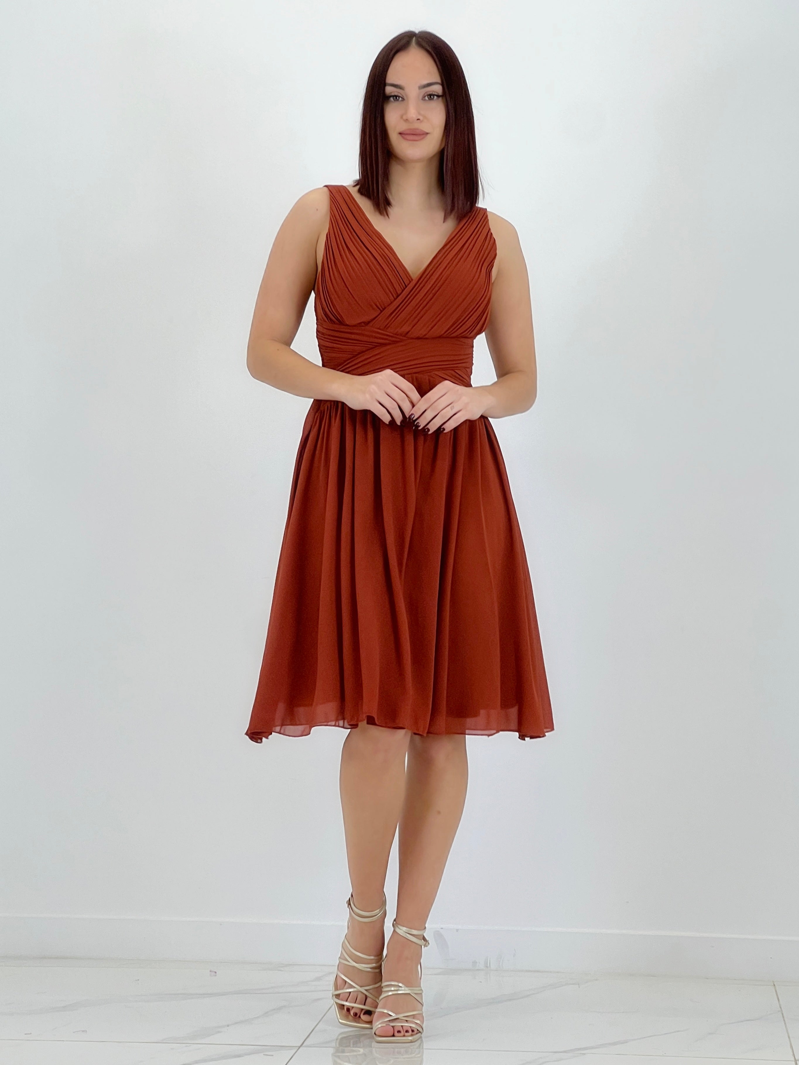 Vestido Elvia drapeado corto