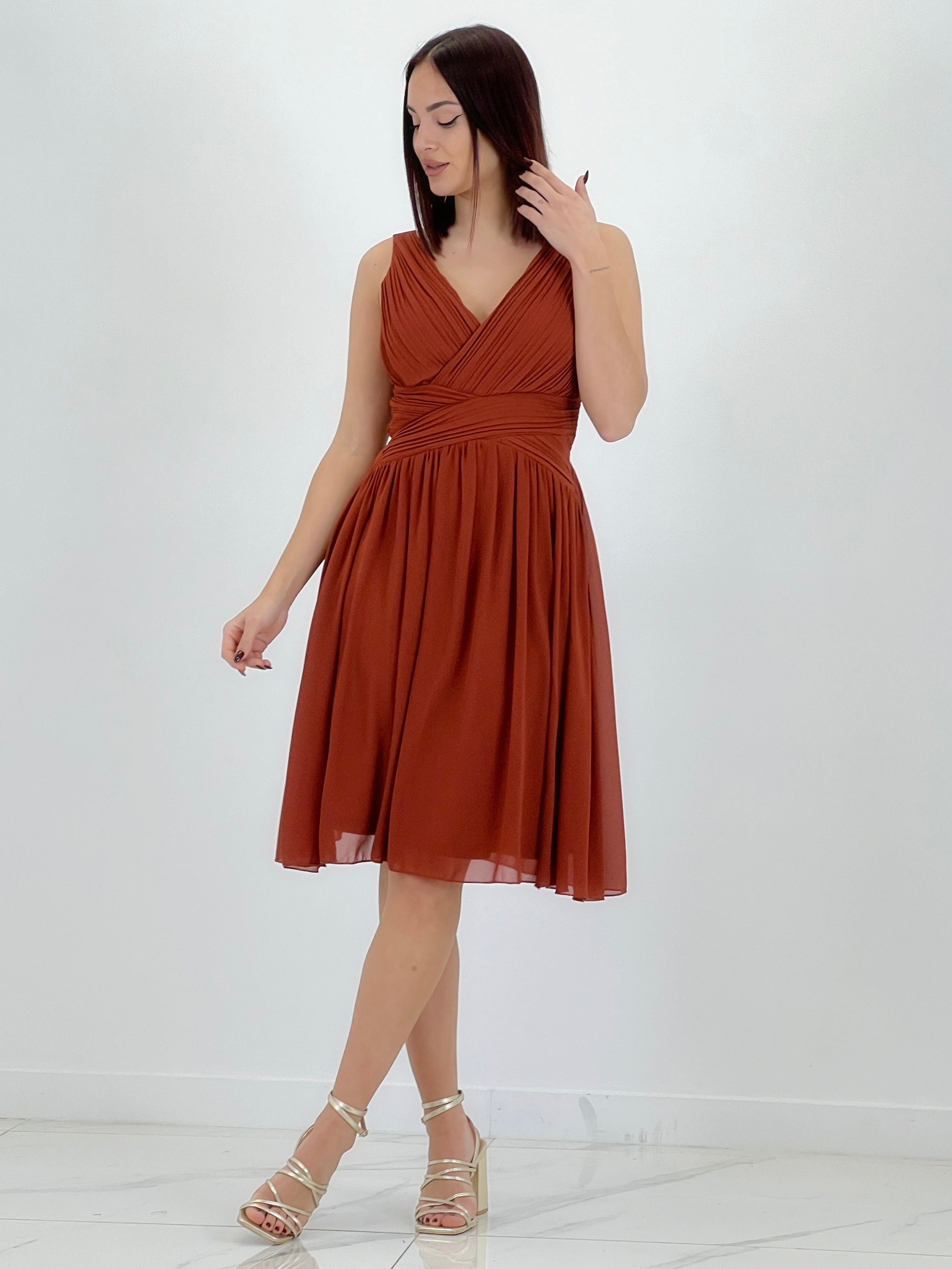 Vestido Elvia drapeado corto