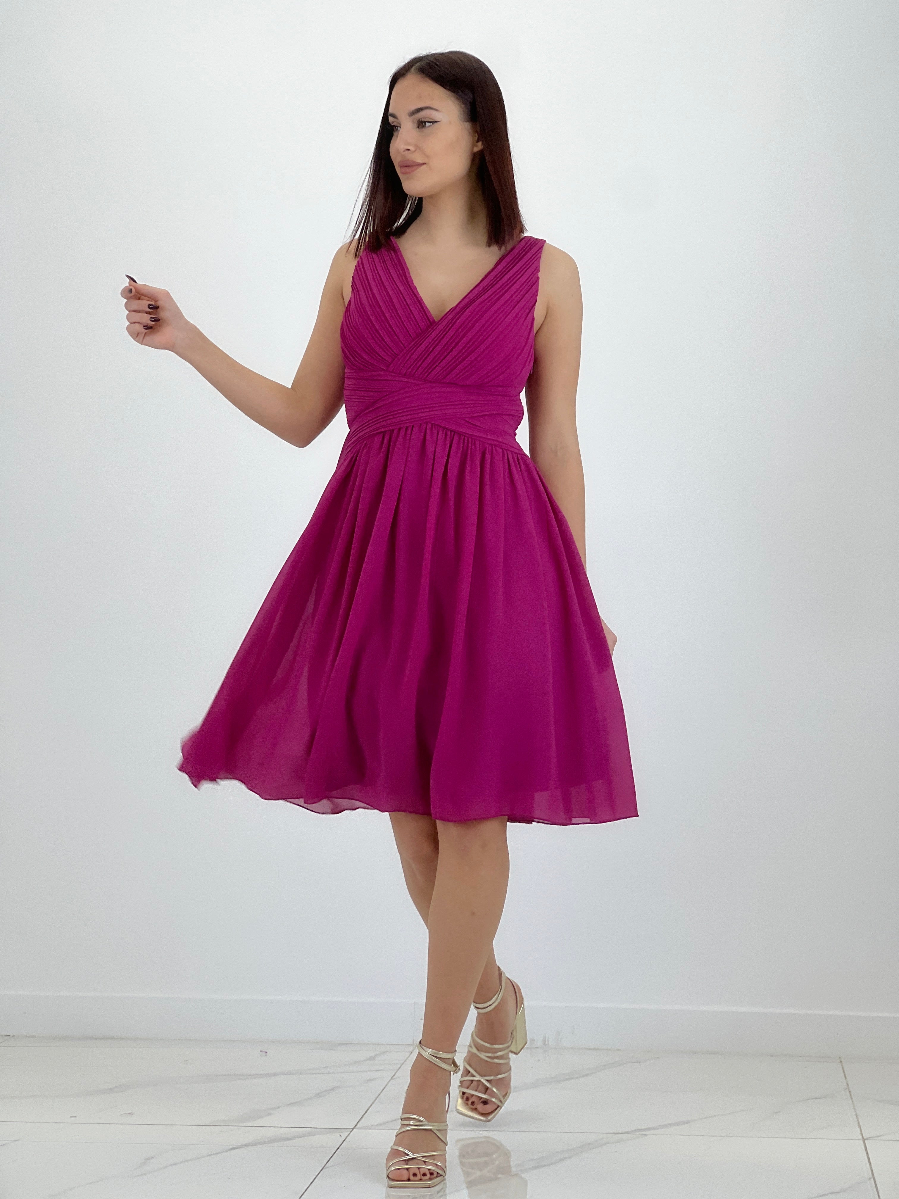 Vestido Elvia drapeado corto