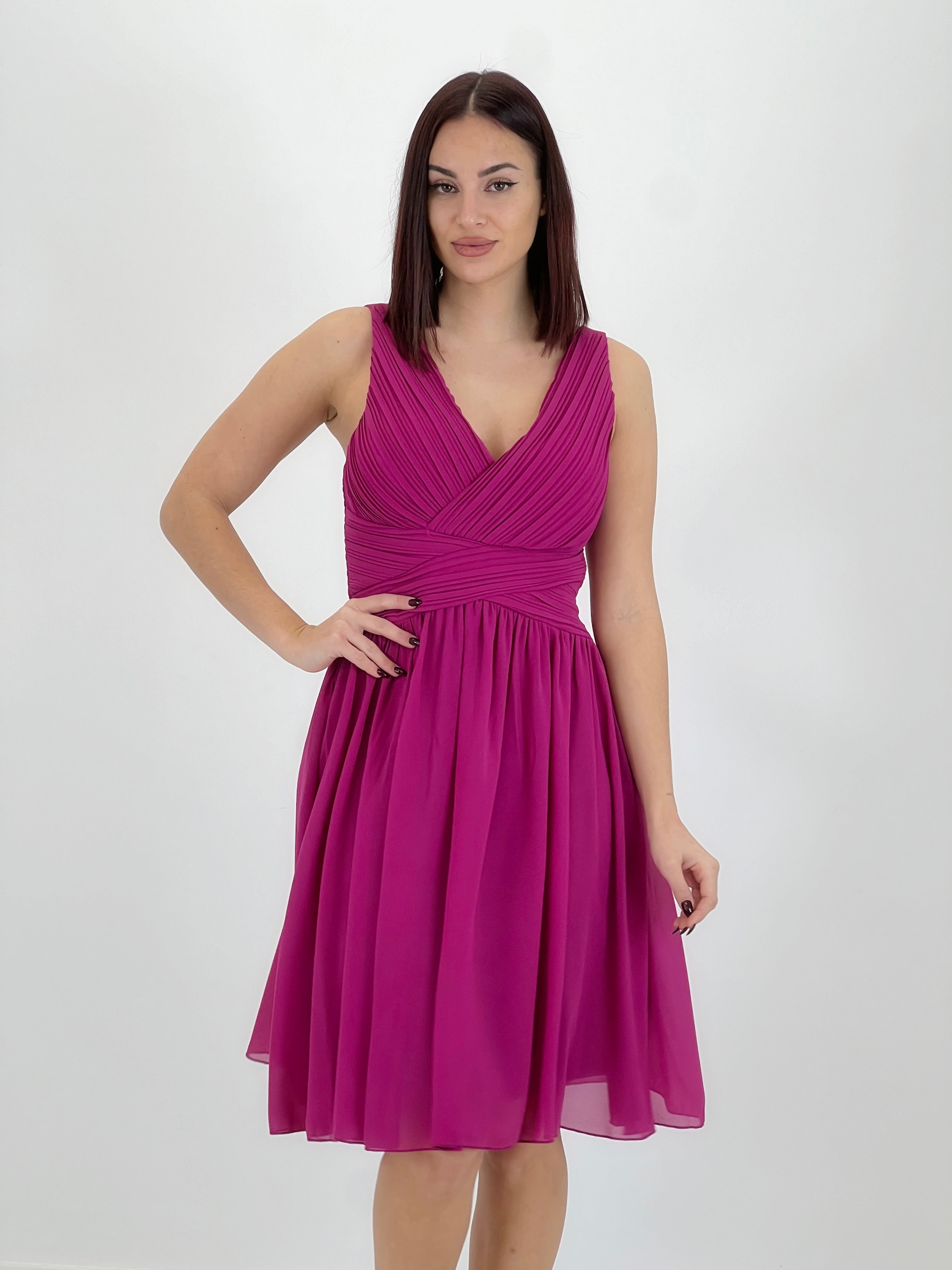 Vestido Elvia drapeado corto