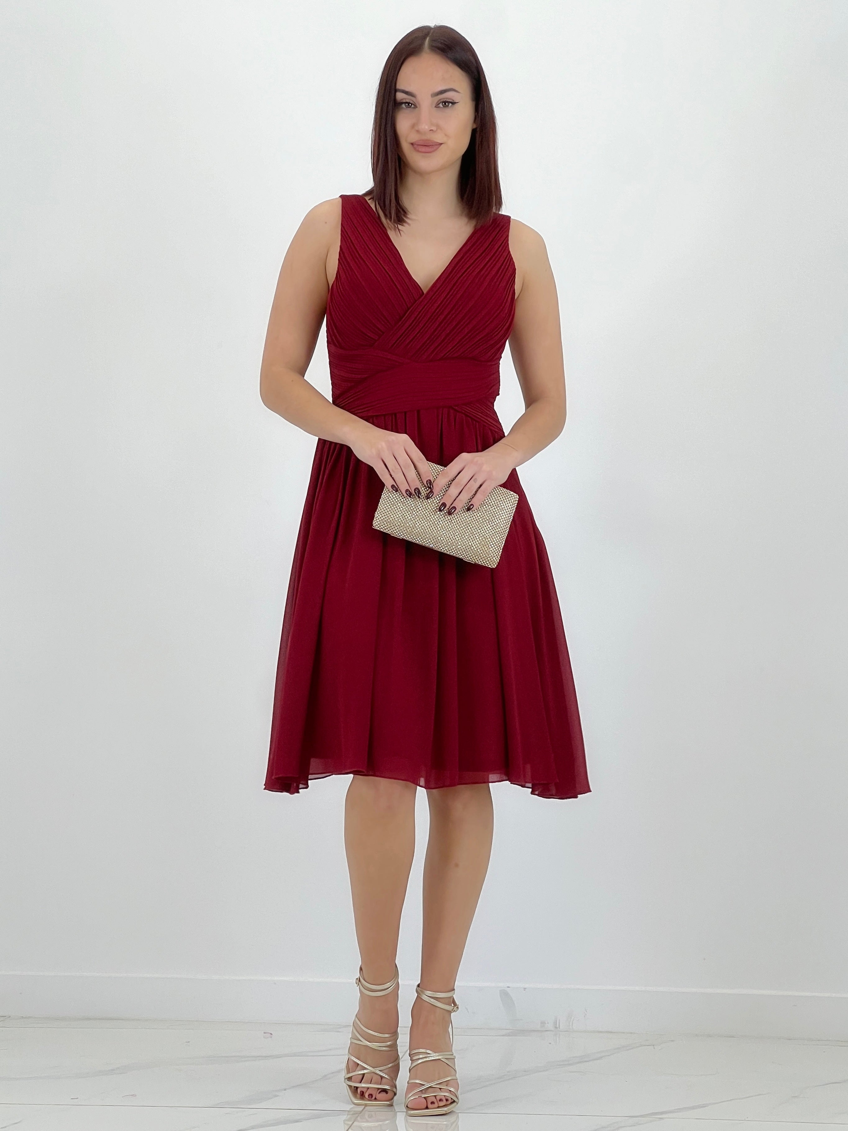 Vestido Elvia drapeado corto