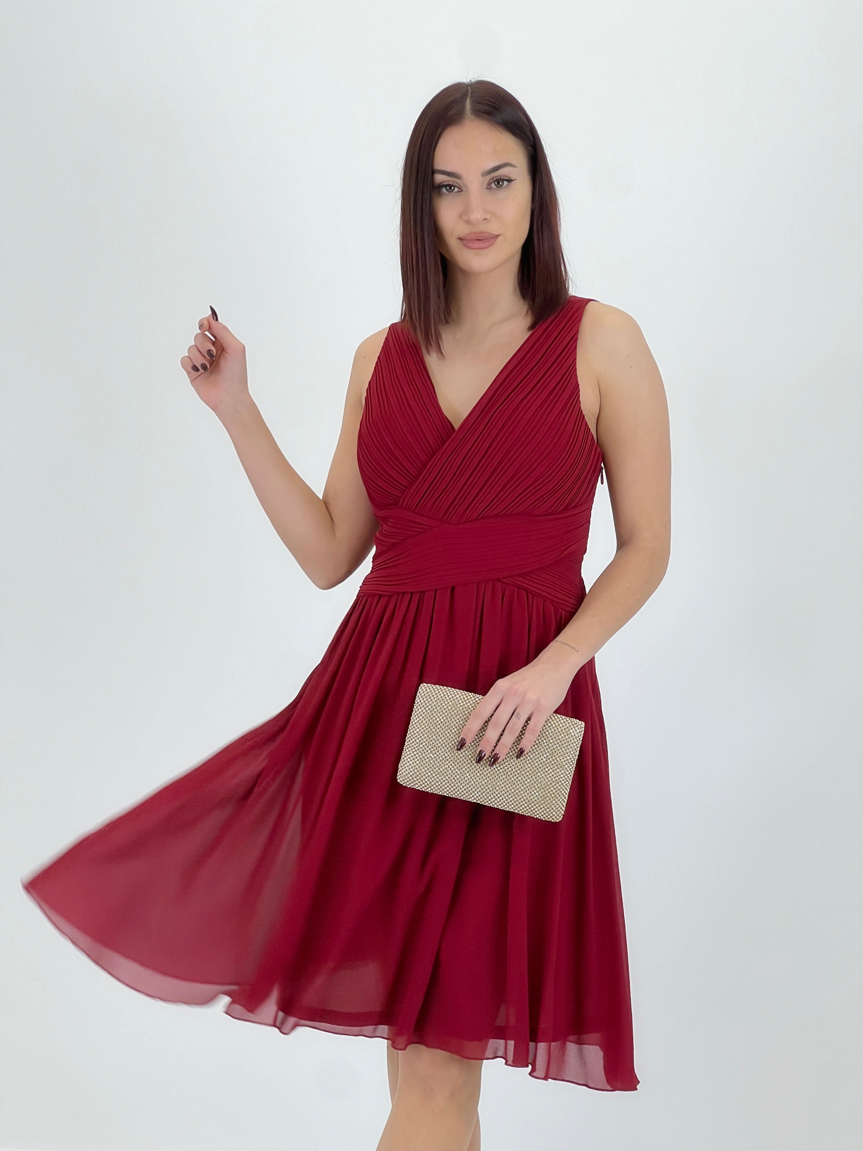 Vestido Elvia drapeado corto