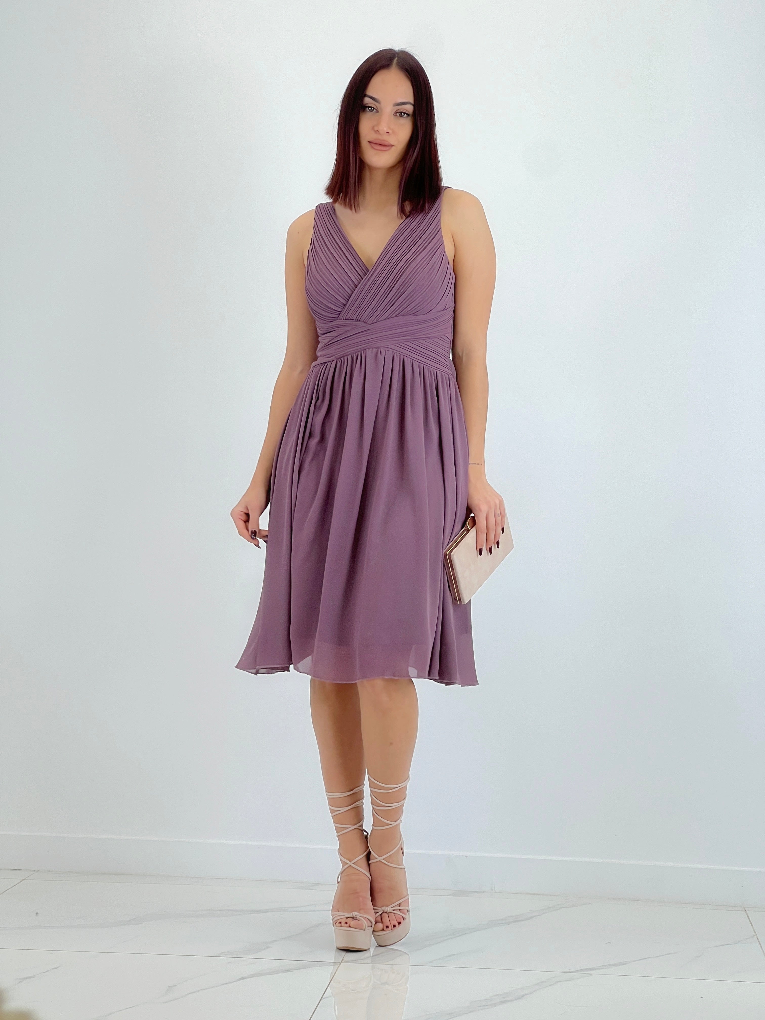 Vestido Elvia drapeado corto