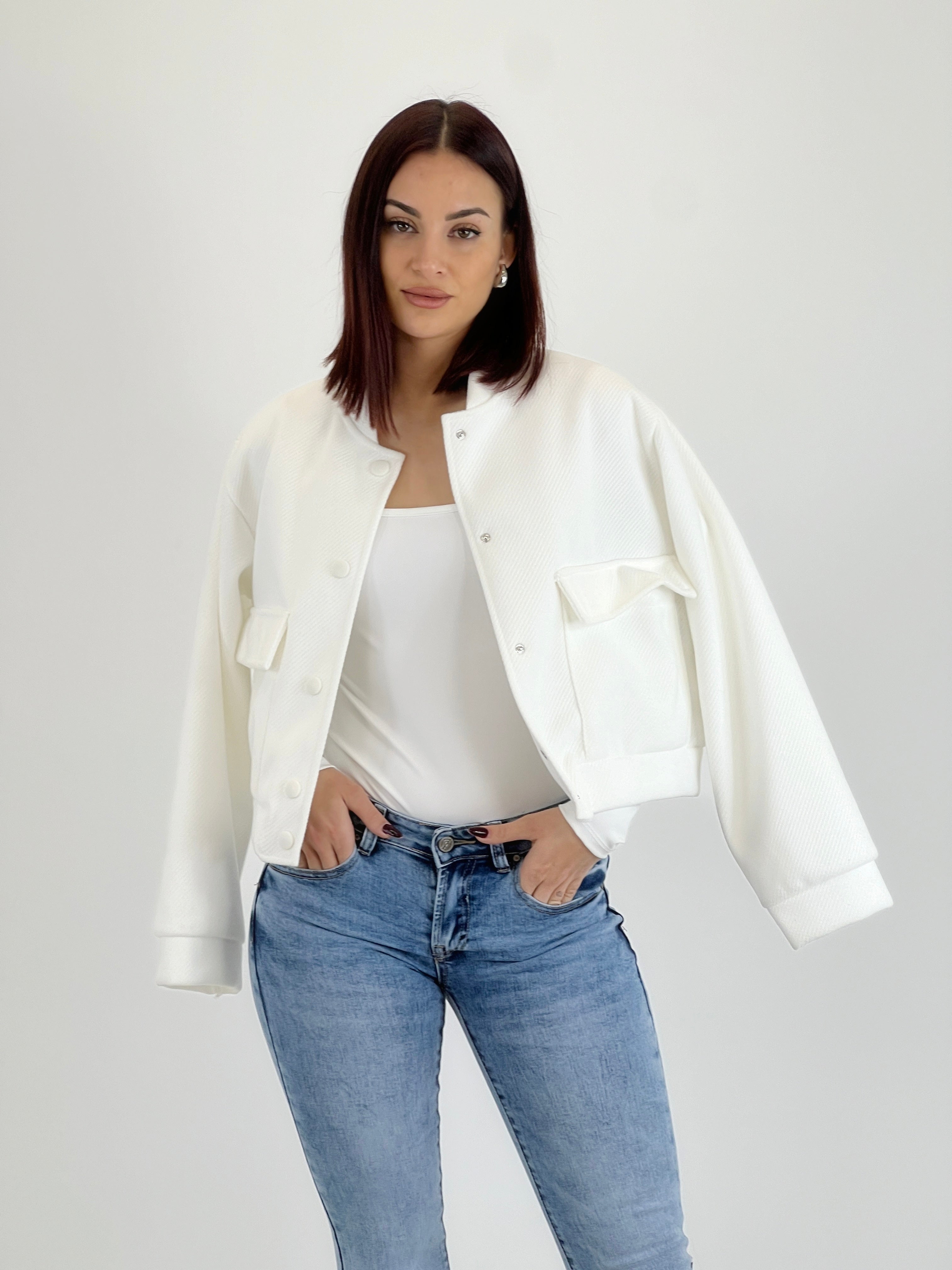 Cazadora bomber efecto paño