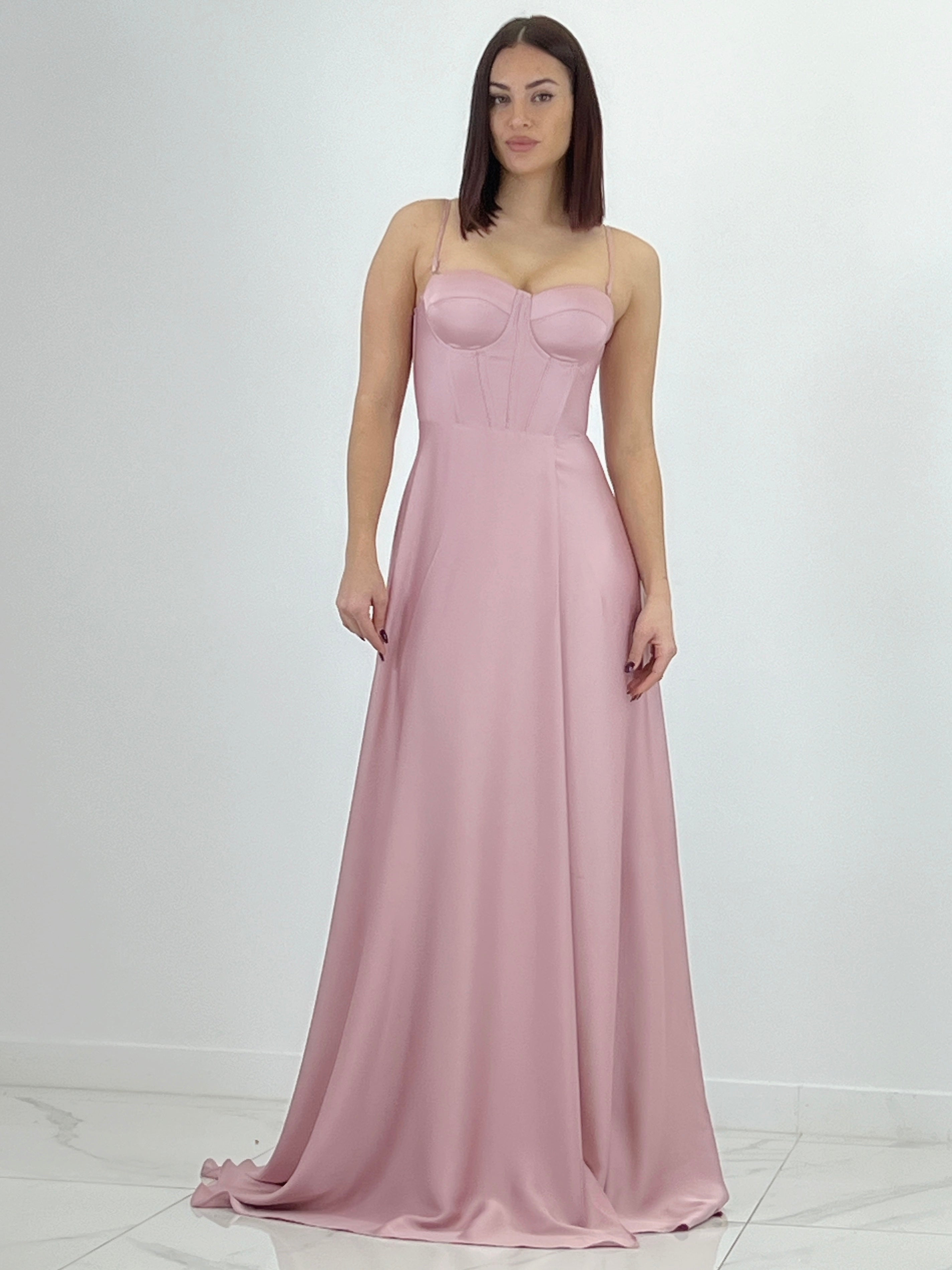 Vestido corsé raso Sarah