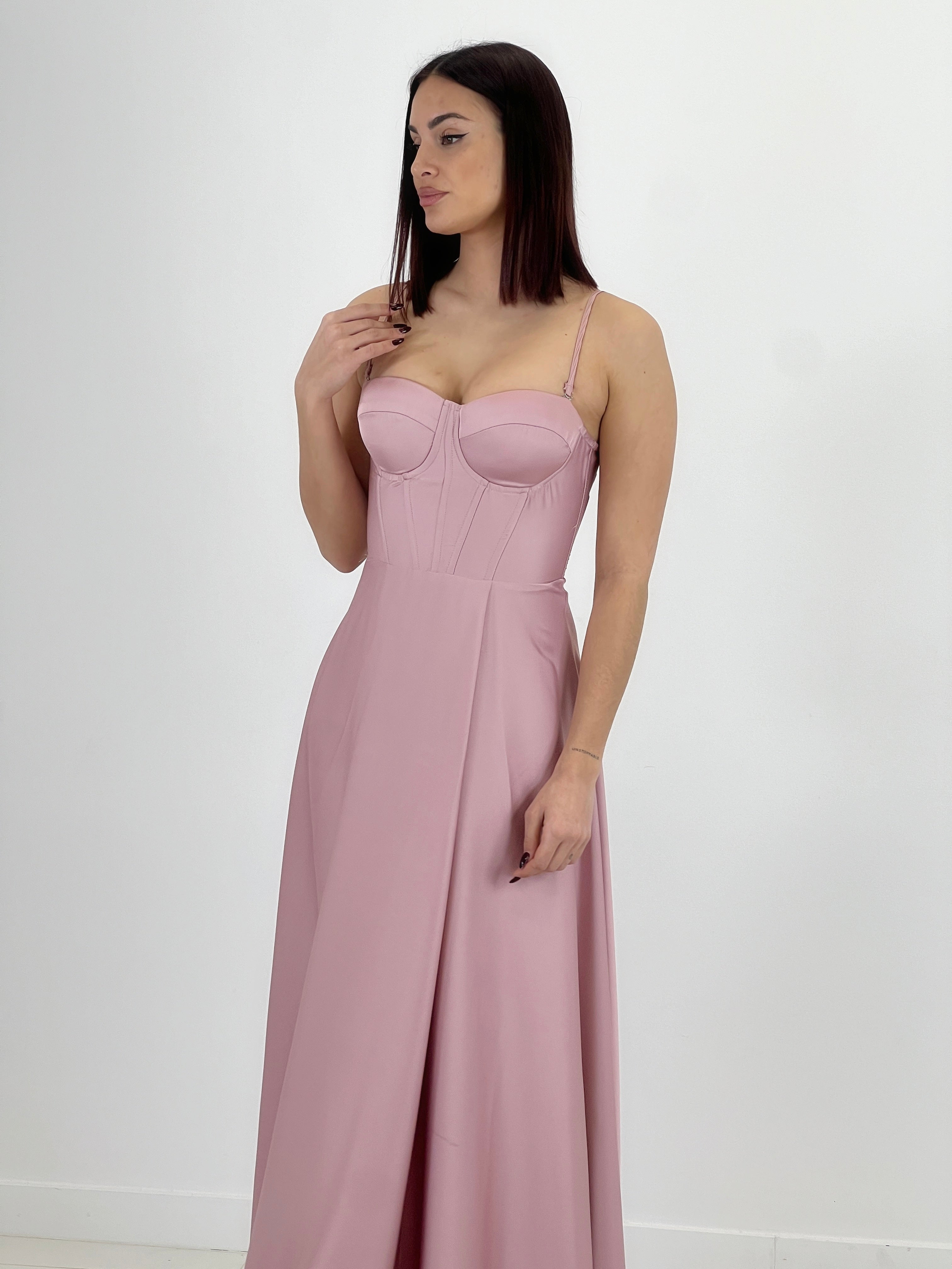 Vestido corsé raso Sarah