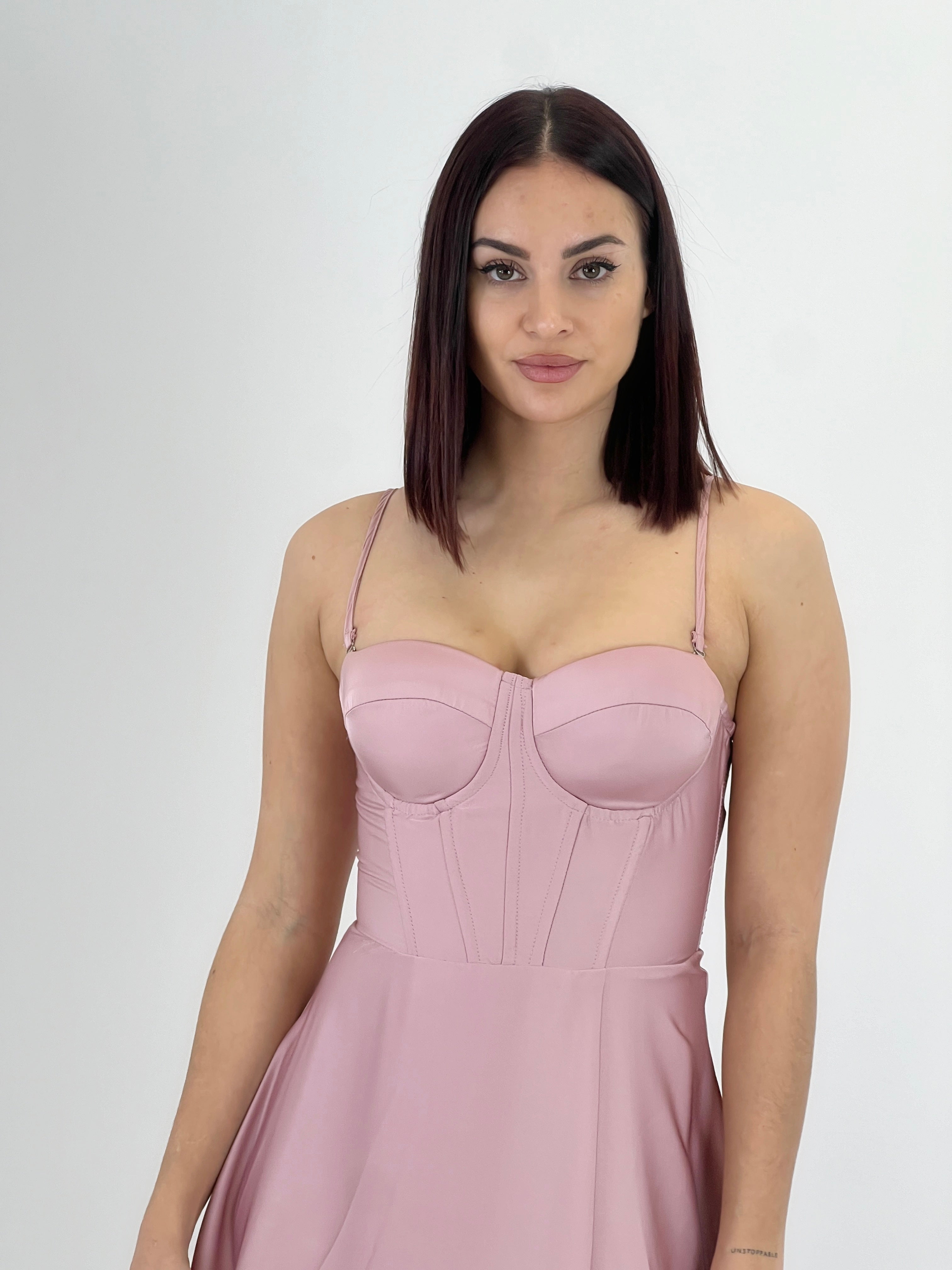 Vestido corsé raso Sarah