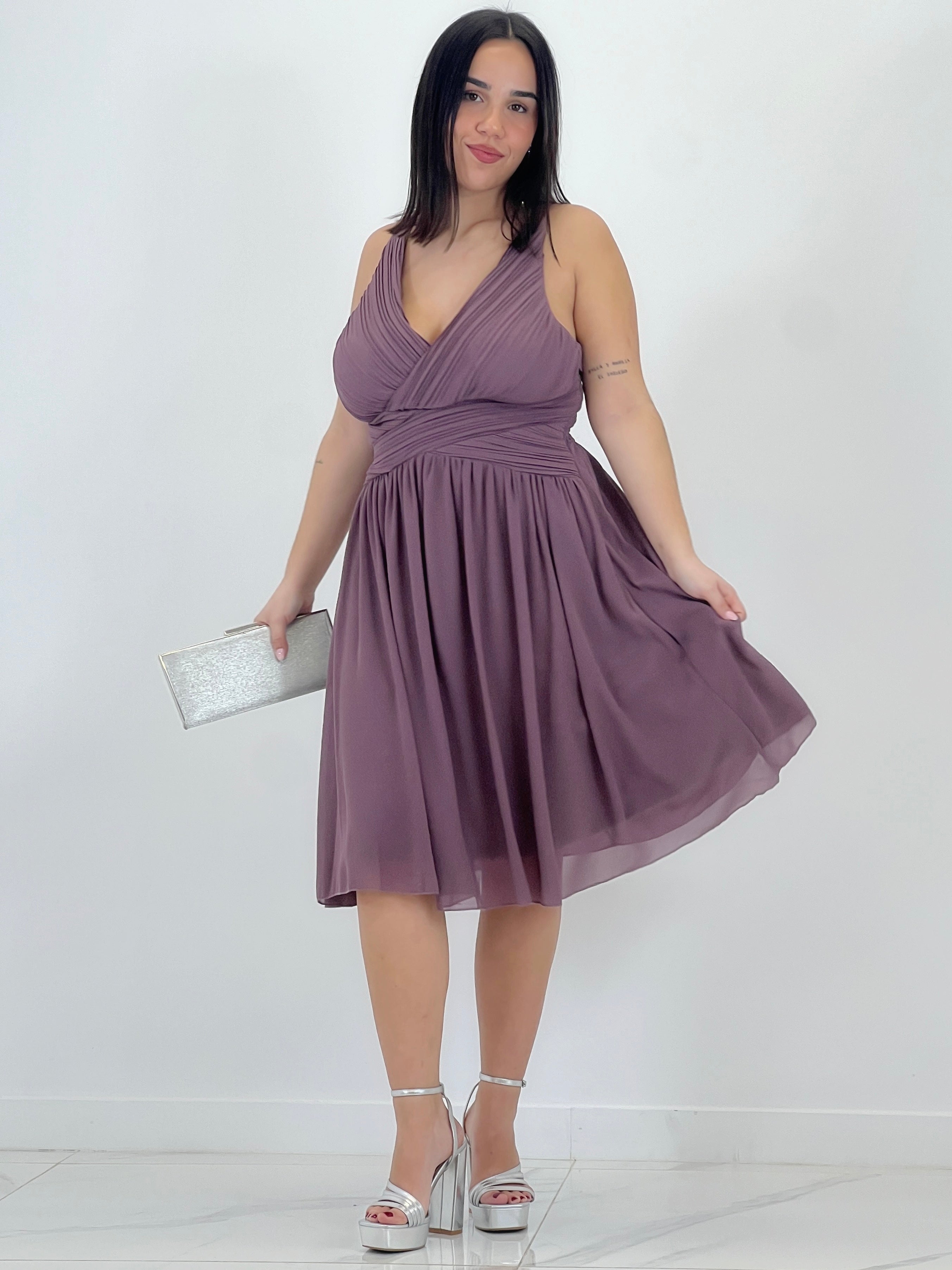 Vestido Elvia drapeado corto