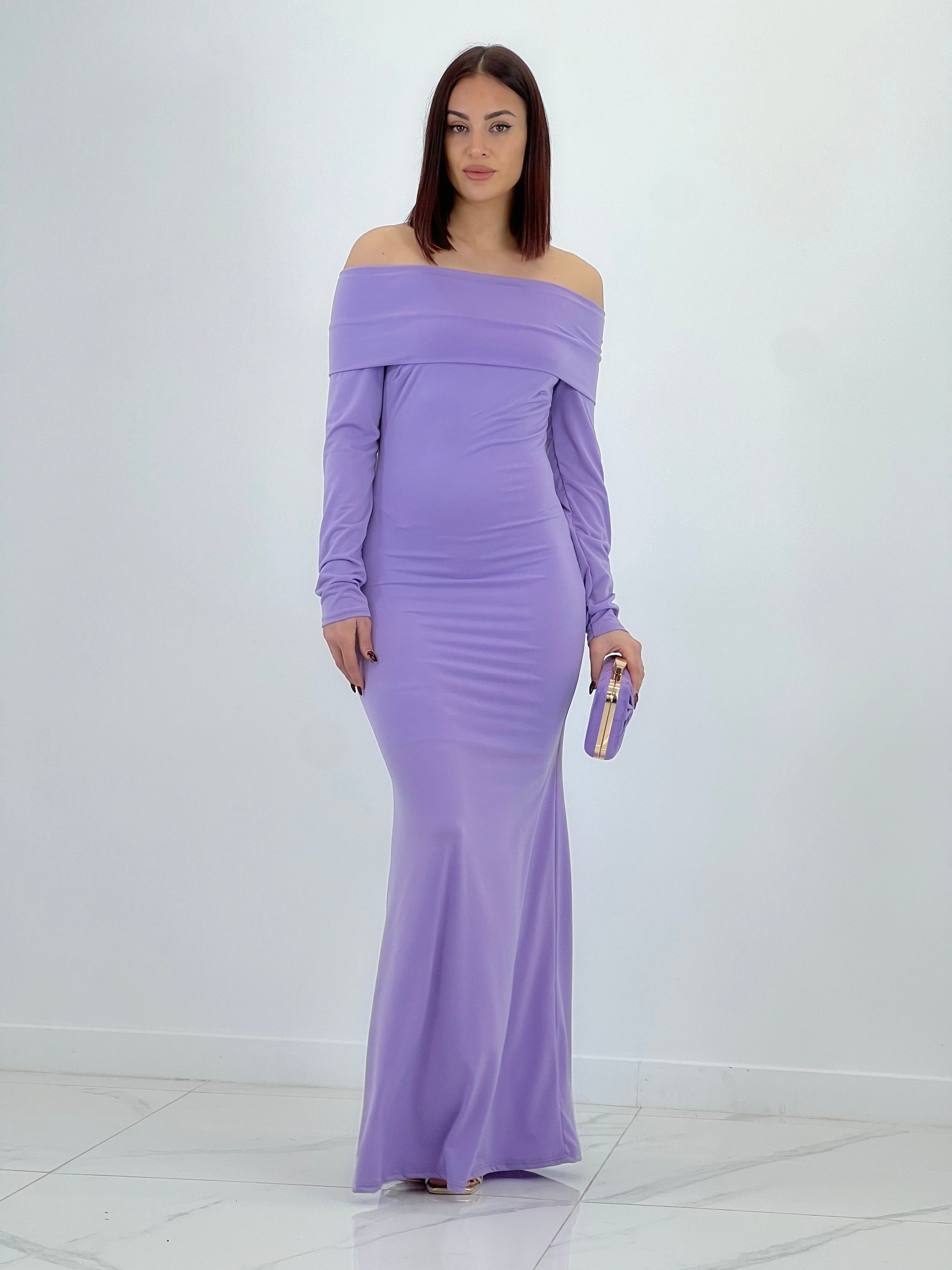 Vestido cuello barco largo Eva