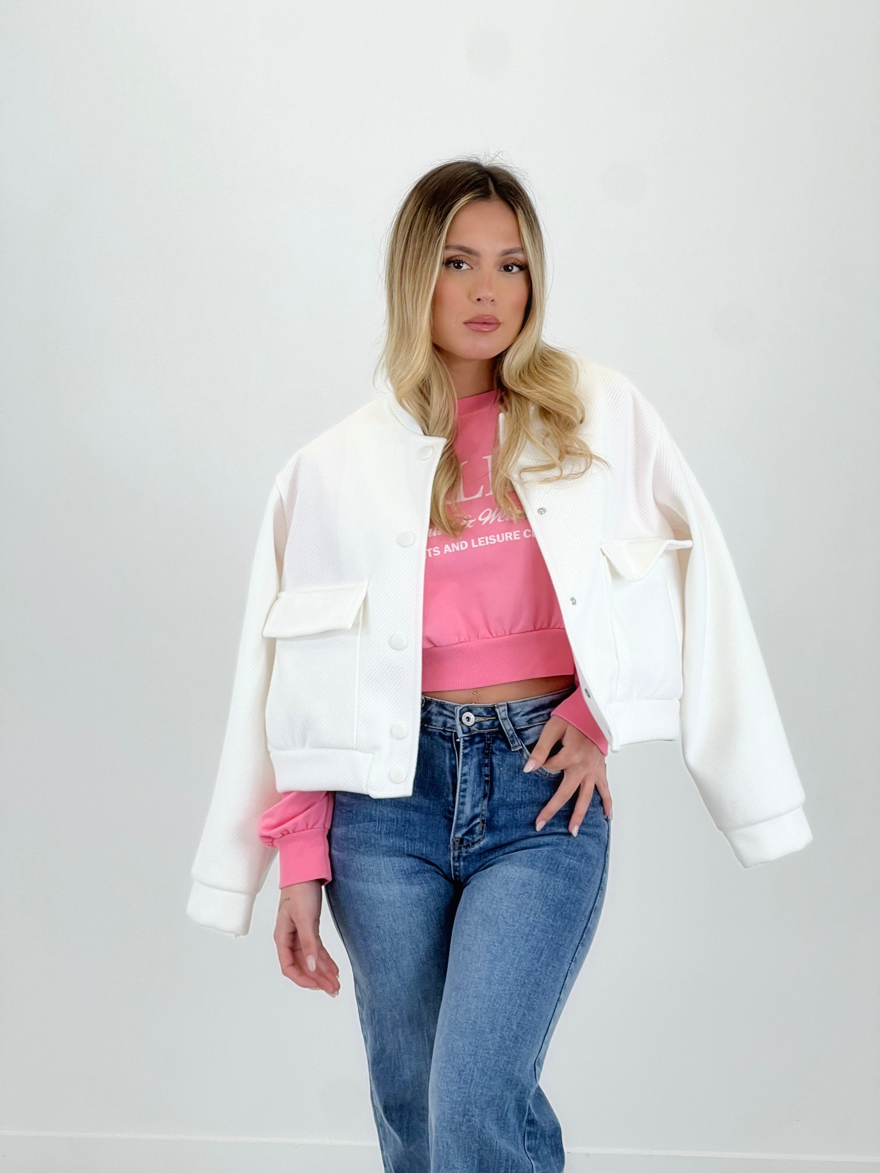 Cazadora bomber efecto paño