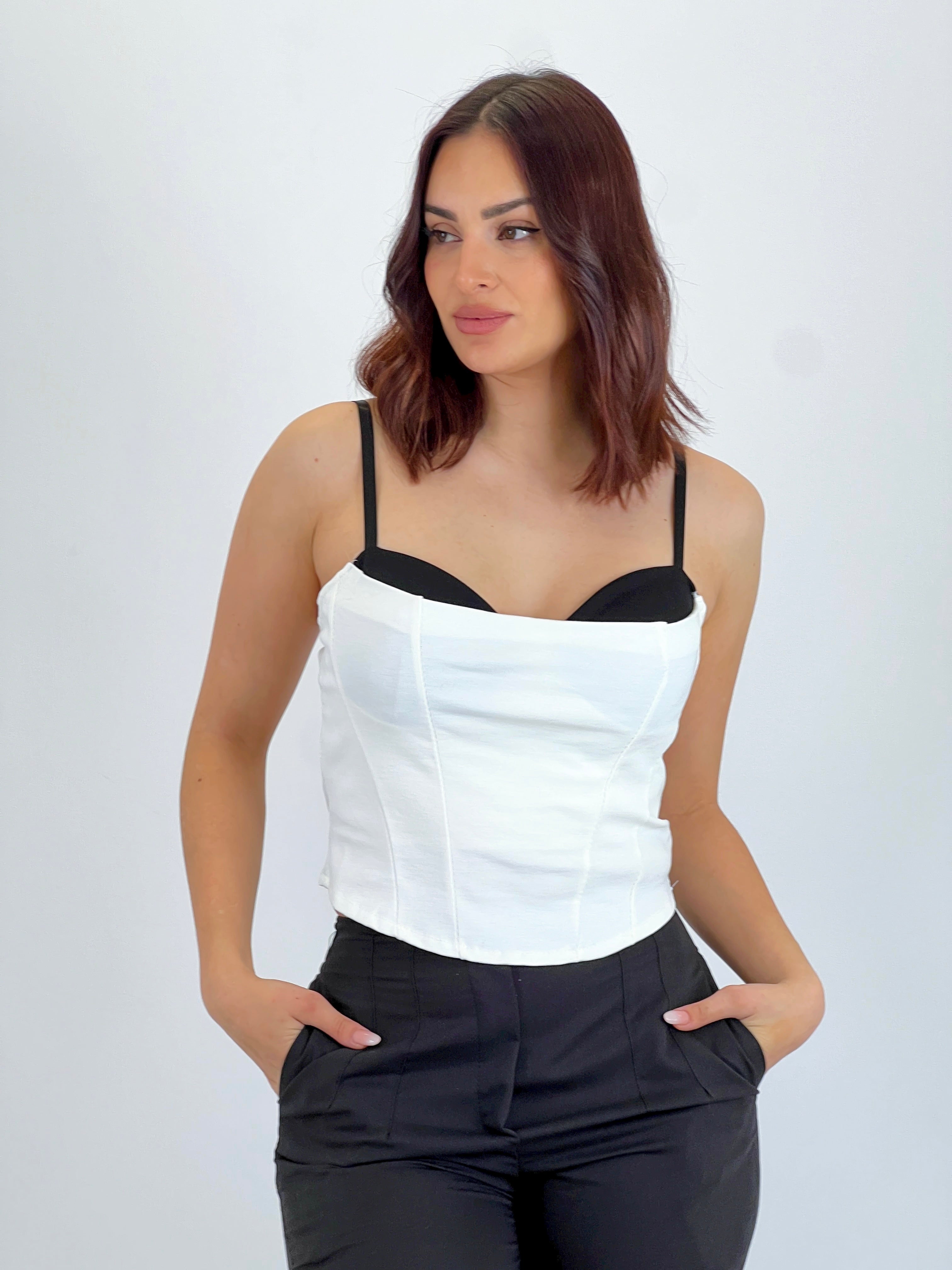Top corsé bicolor