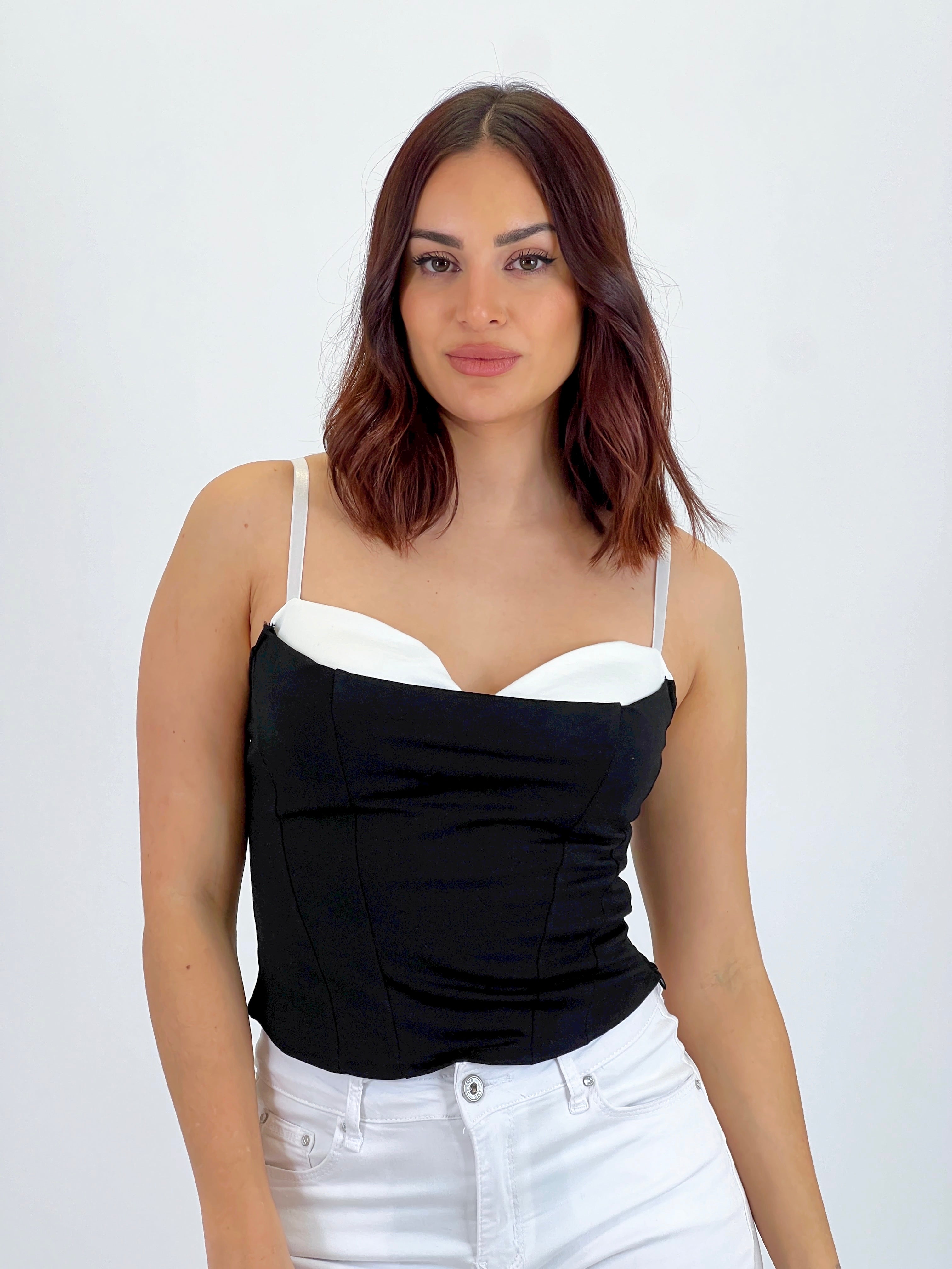 Top corsé bicolor