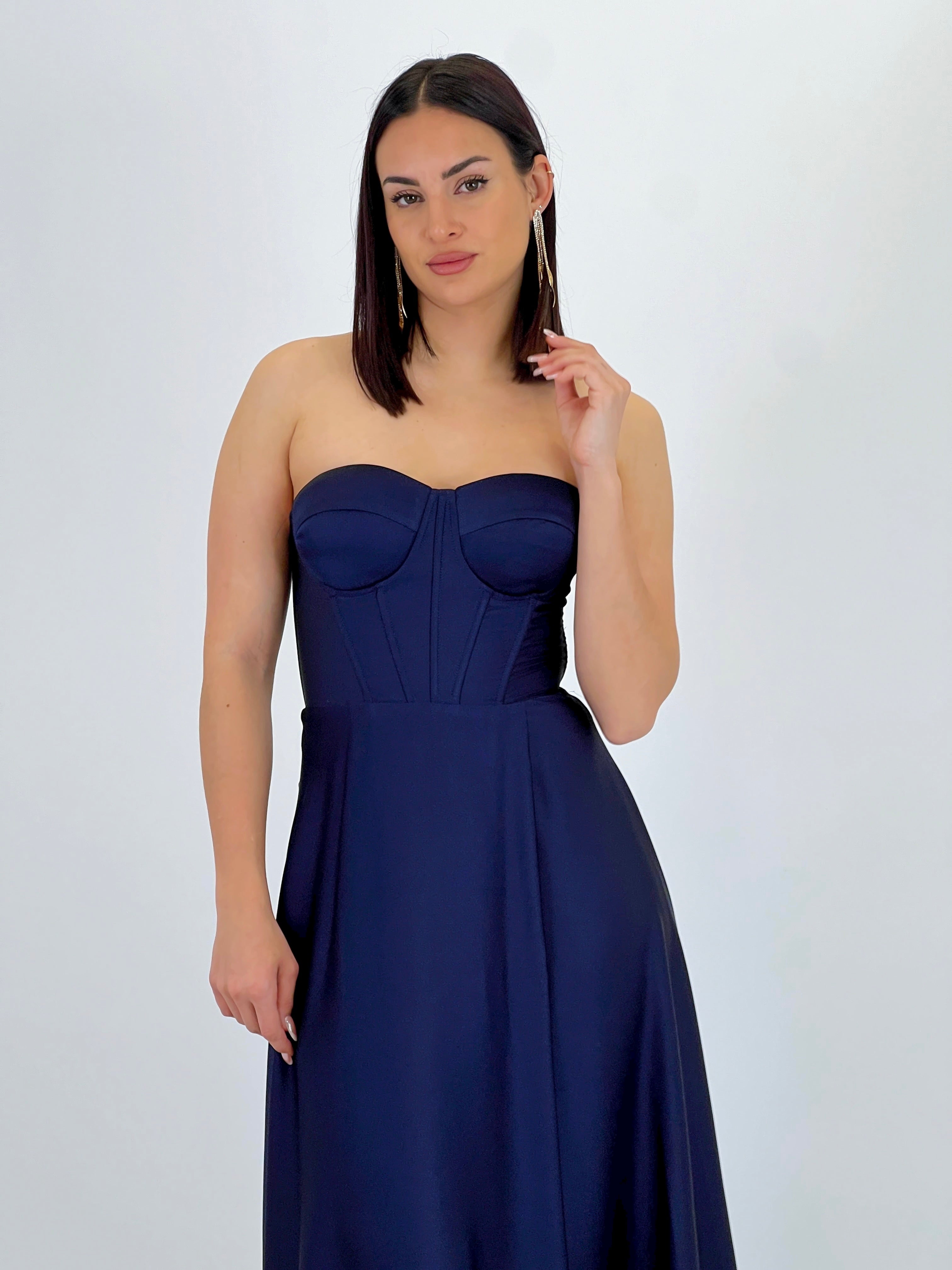 Vestido corsé raso Sarah